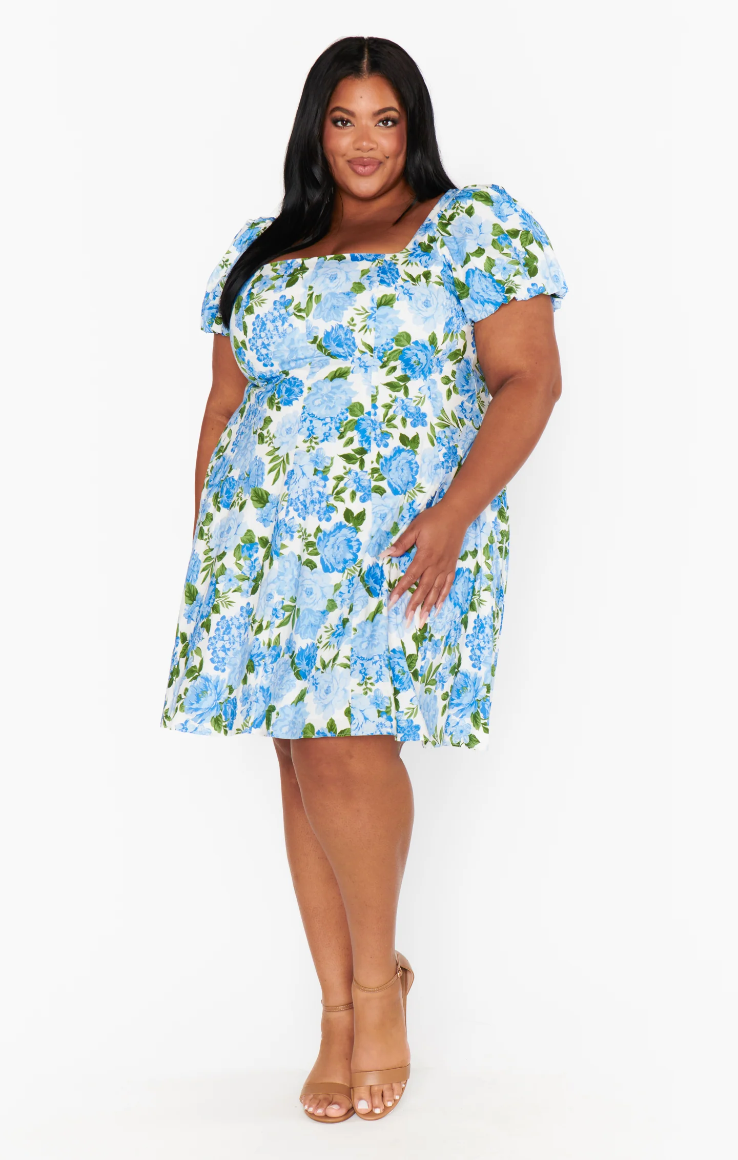 Mia Dress ~ Cottage Floral Blue - Image 4