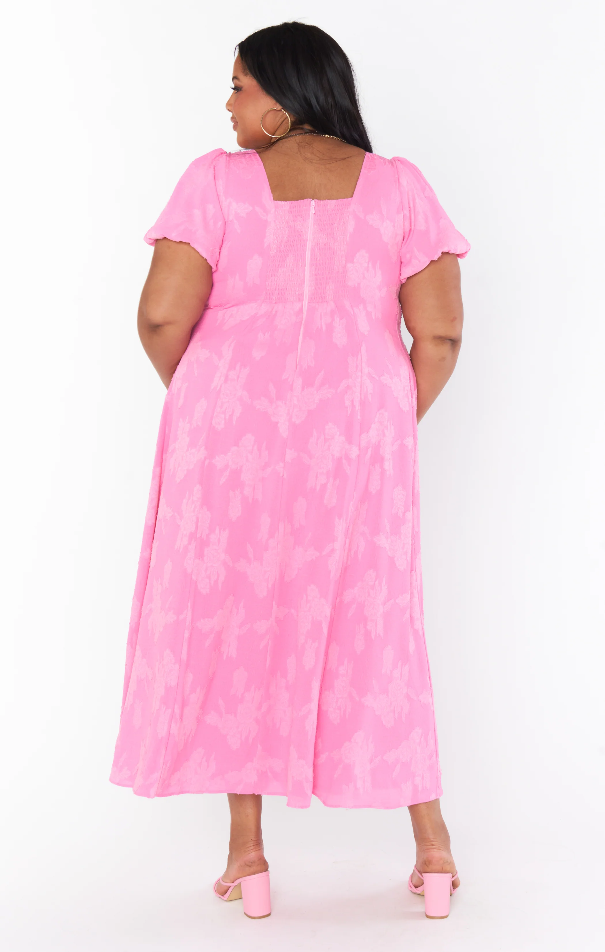 Mia Midi Dress ~ Pink Clip Floral - Image 8