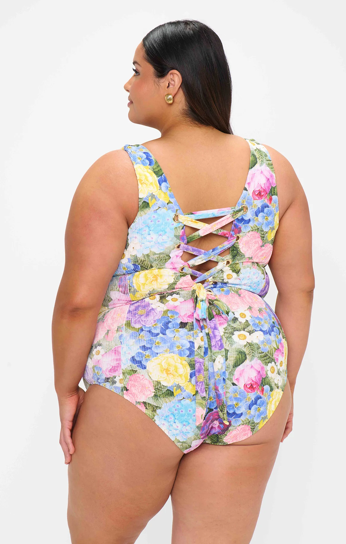 Miramar Beach One Piece ~ Flower Shop Rib Scrunch - Image 14