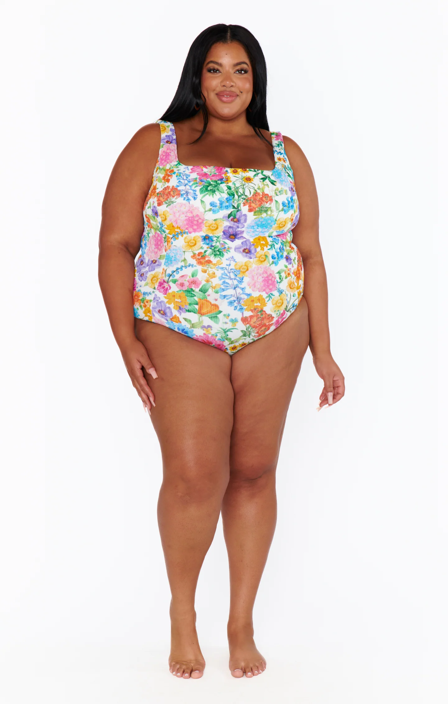 Miramar Beach One Piece ~ Ivory Botanical Rib Scrunch - Image 4