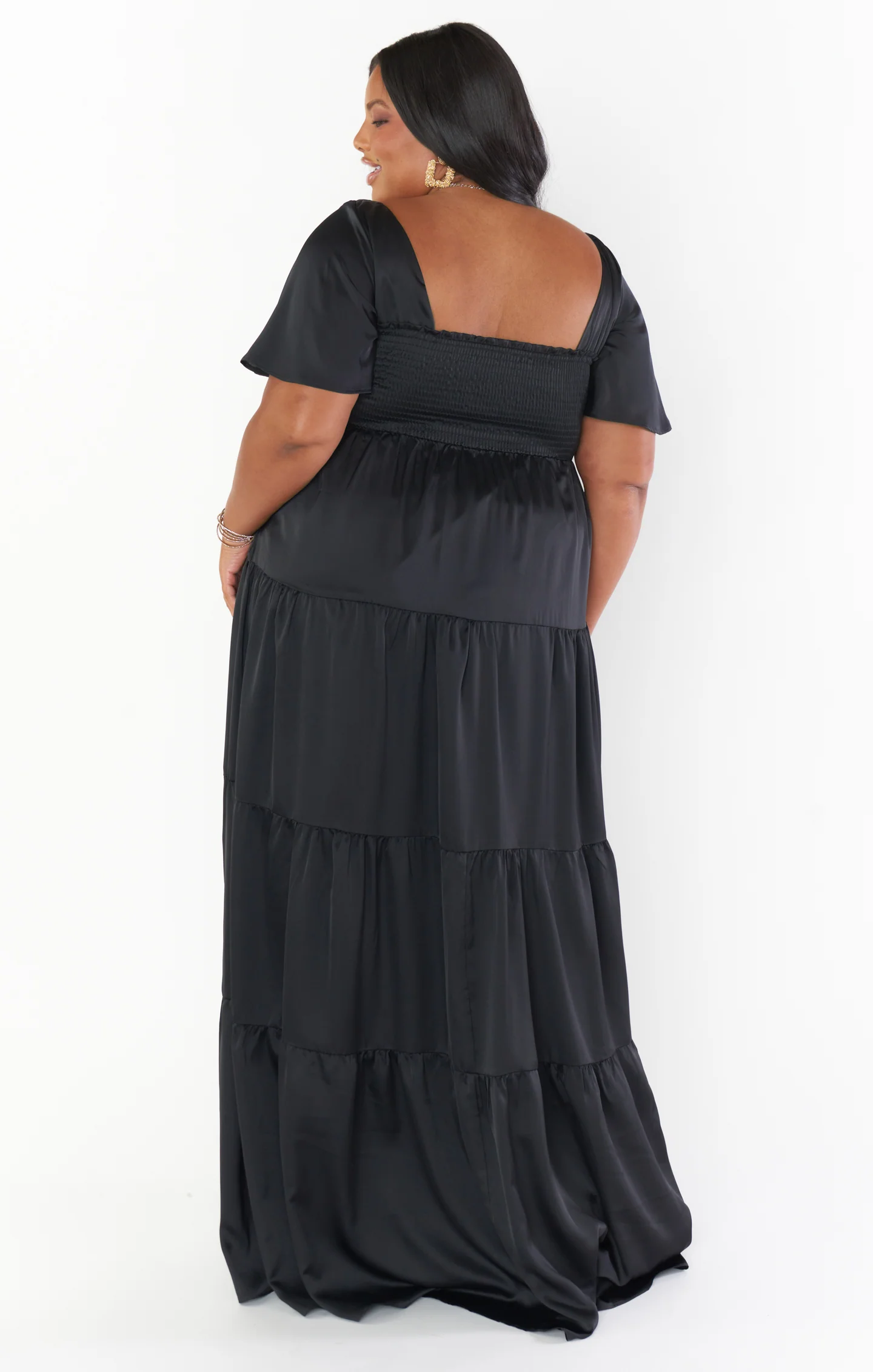 Nicole Maxi Dress ~ Black Luxe Satin - Image 5