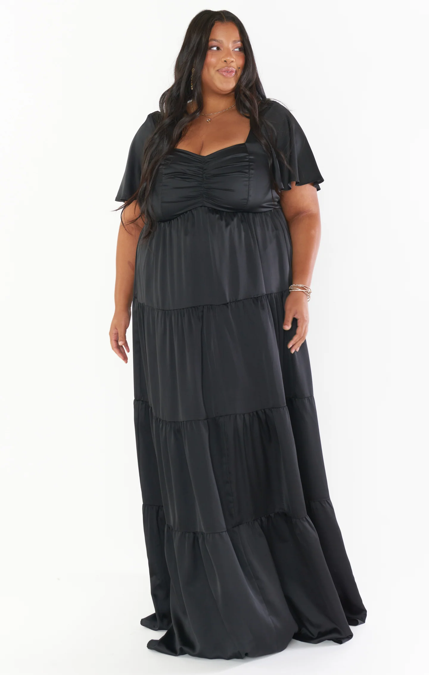Nicole Maxi Dress ~ Black Luxe Satin - Image 9