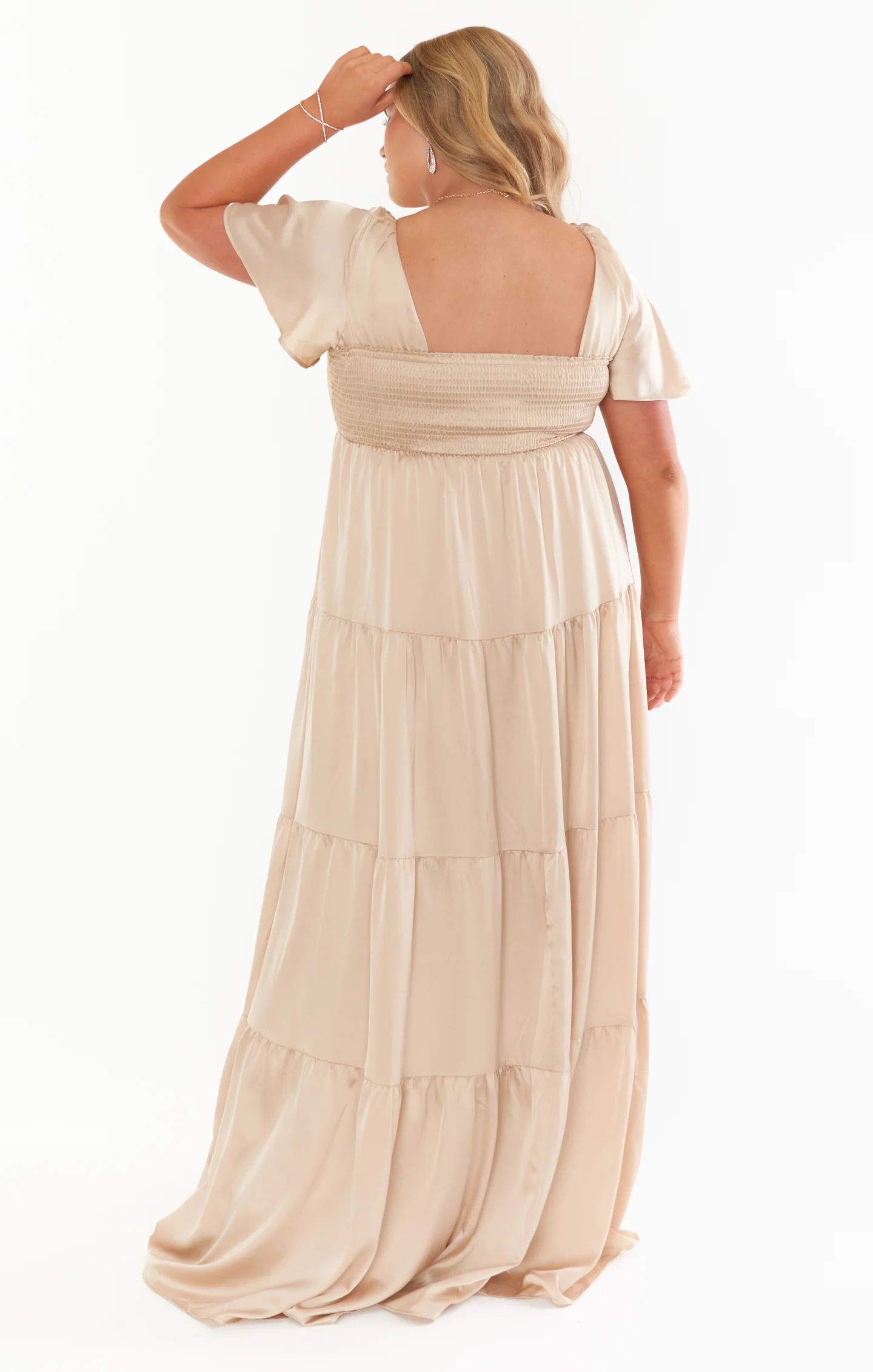 Nicole Maxi Dress ~ Champagne Luxe Satin - Image 13