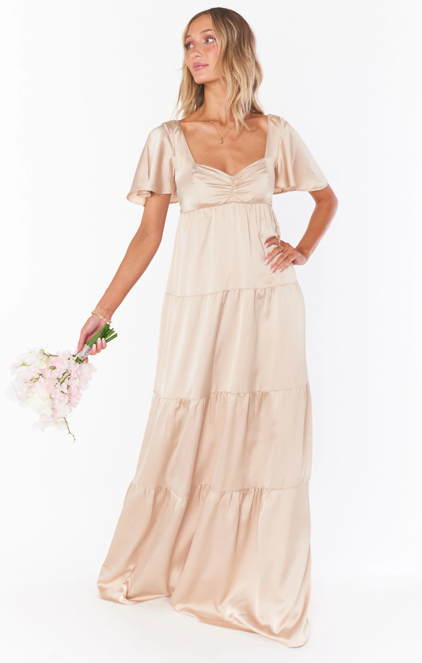 Nicole Maxi Dress ~ Champagne Luxe Satin - Image 16