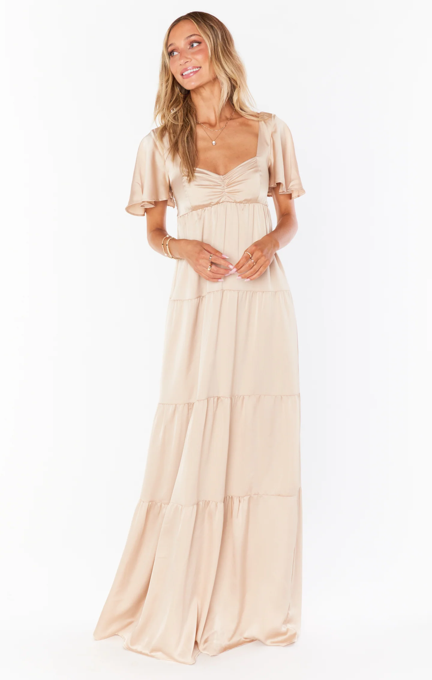 Nicole Maxi Dress ~ Champagne Luxe Satin - Image 19