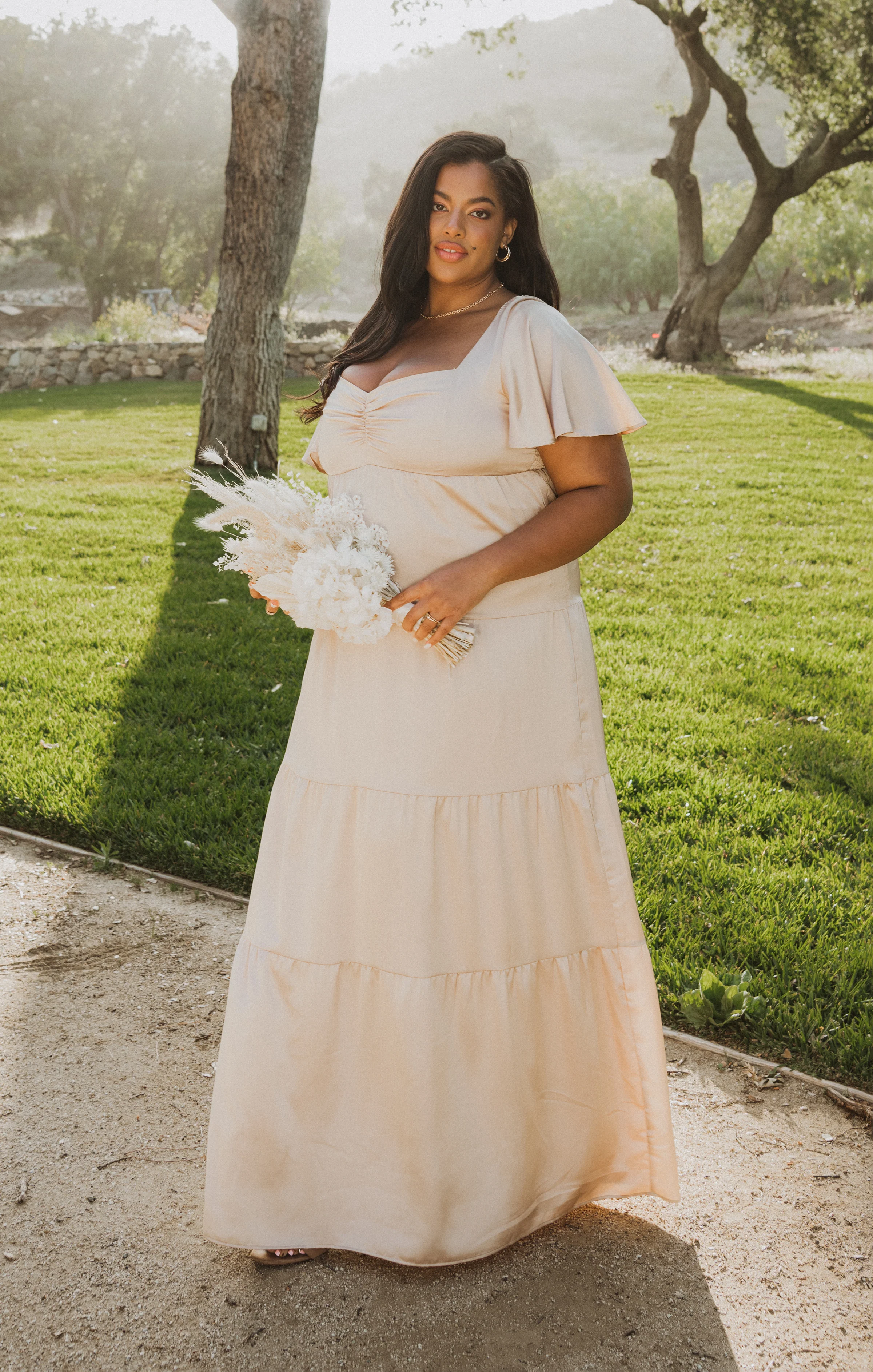 Nicole Maxi Dress ~ Champagne Luxe Satin - Image 3