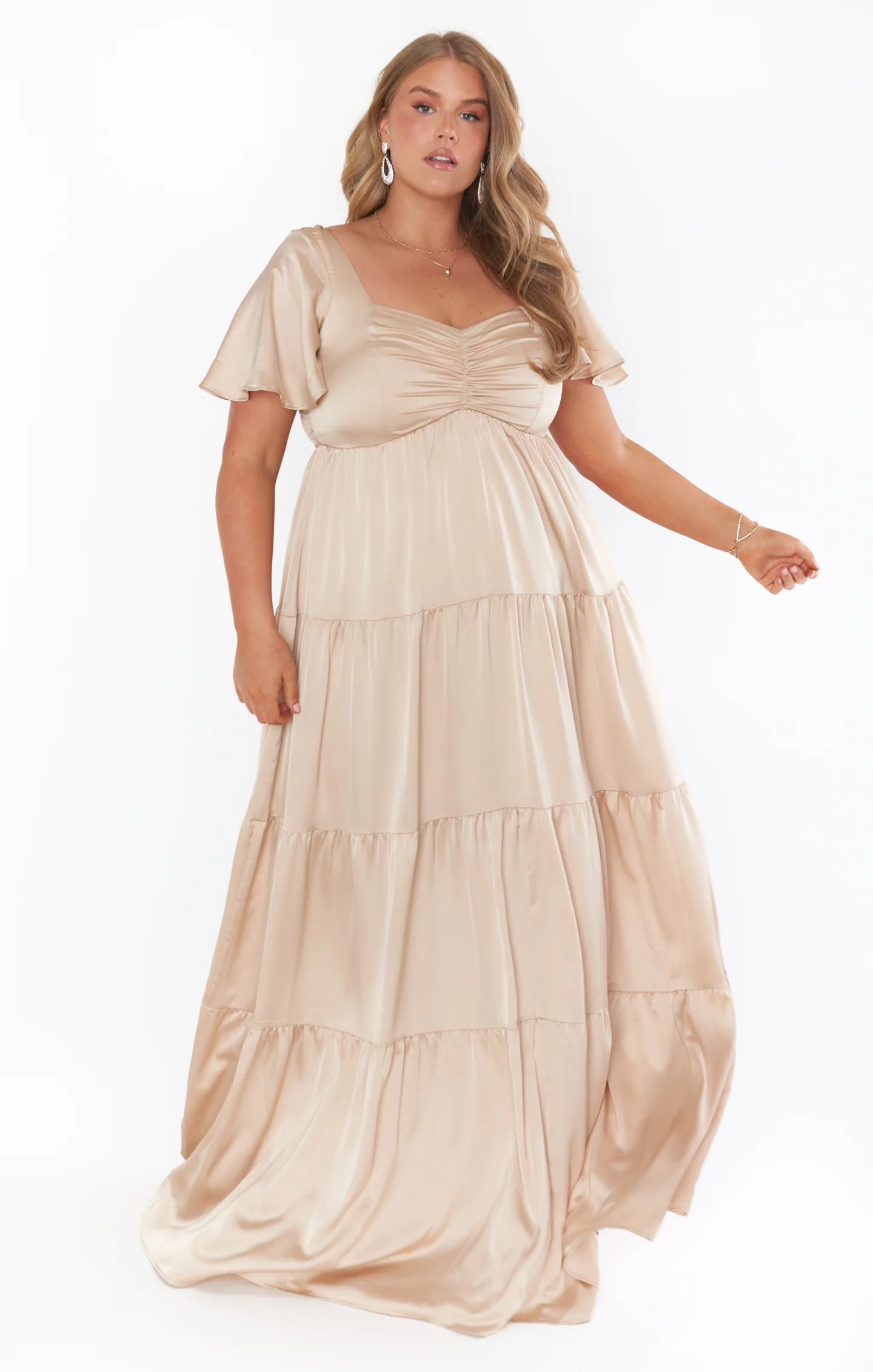Nicole Maxi Dress ~ Champagne Luxe Satin - Image 4
