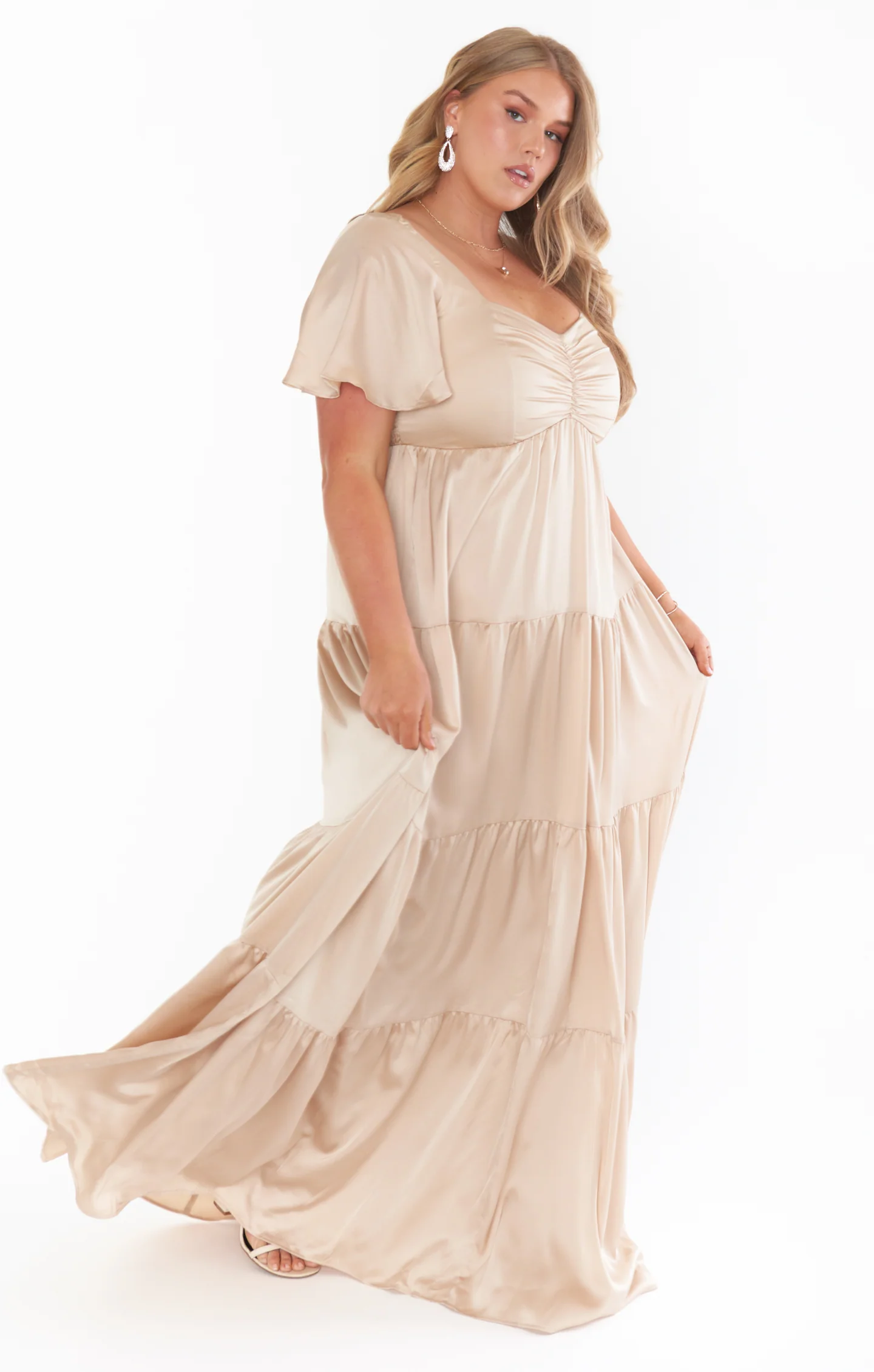 Nicole Maxi Dress ~ Champagne Luxe Satin - Image 6