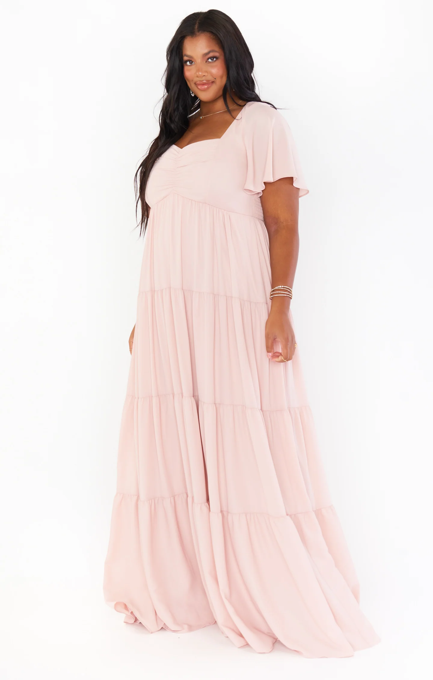 Nicole Maxi Dress ~ Dusty Blush Crisp - Image 10