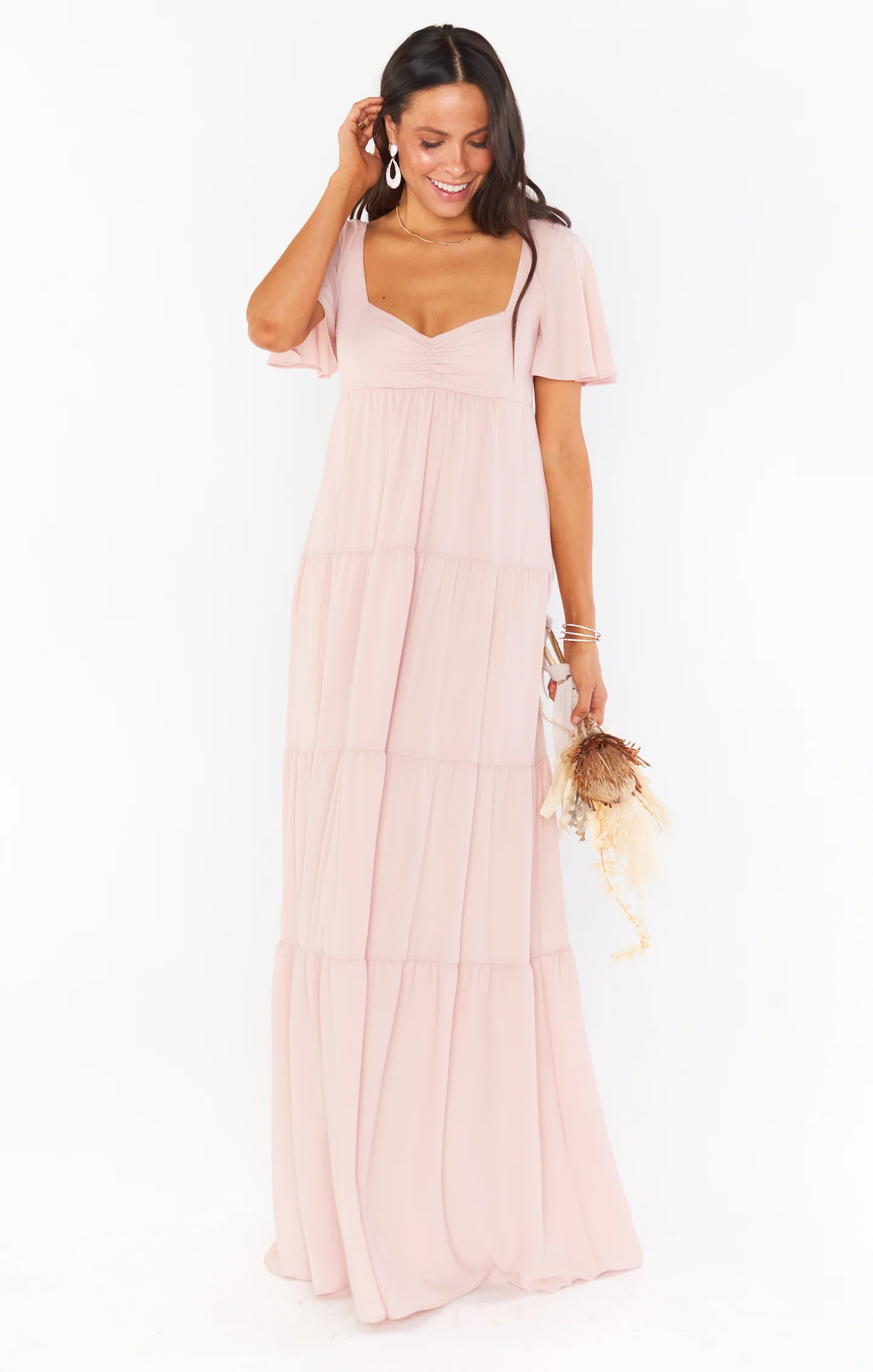 Nicole Maxi Dress ~ Dusty Blush Crisp - Image 7