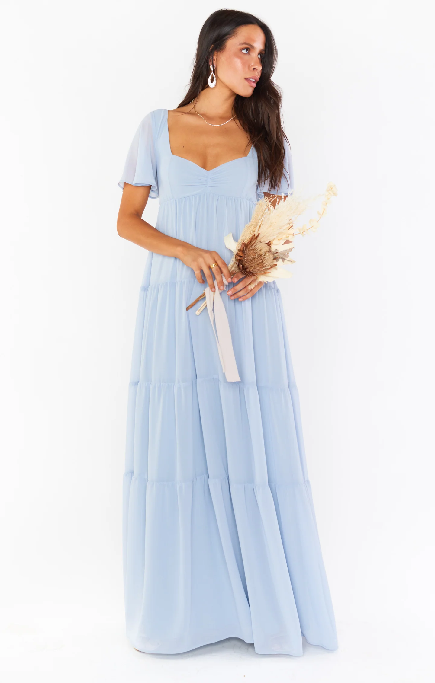 Nicole Maxi Dress ~ Steel Blue Chiffon - Image 11
