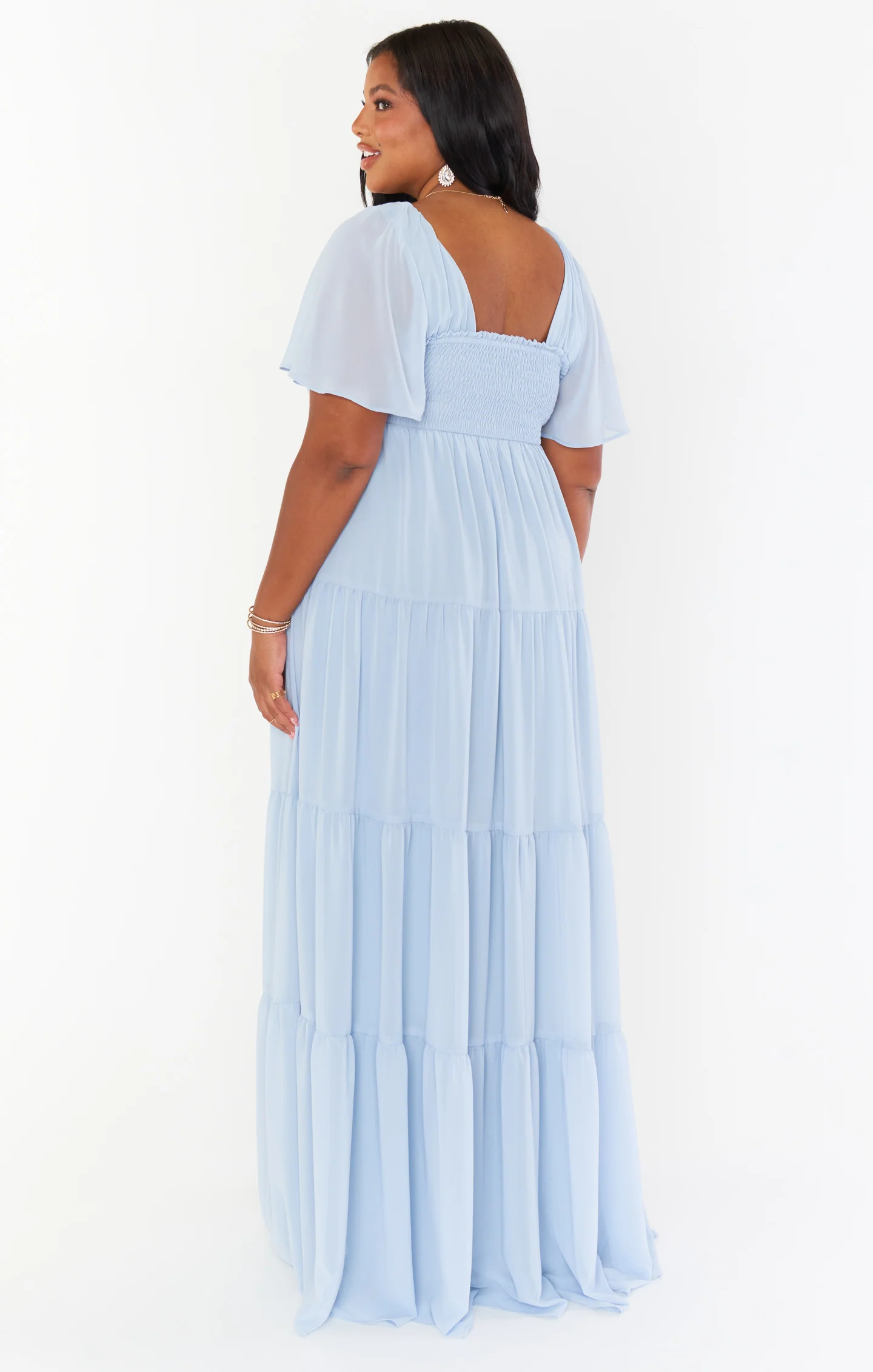 Nicole Maxi Dress ~ Steel Blue Chiffon - Image 6