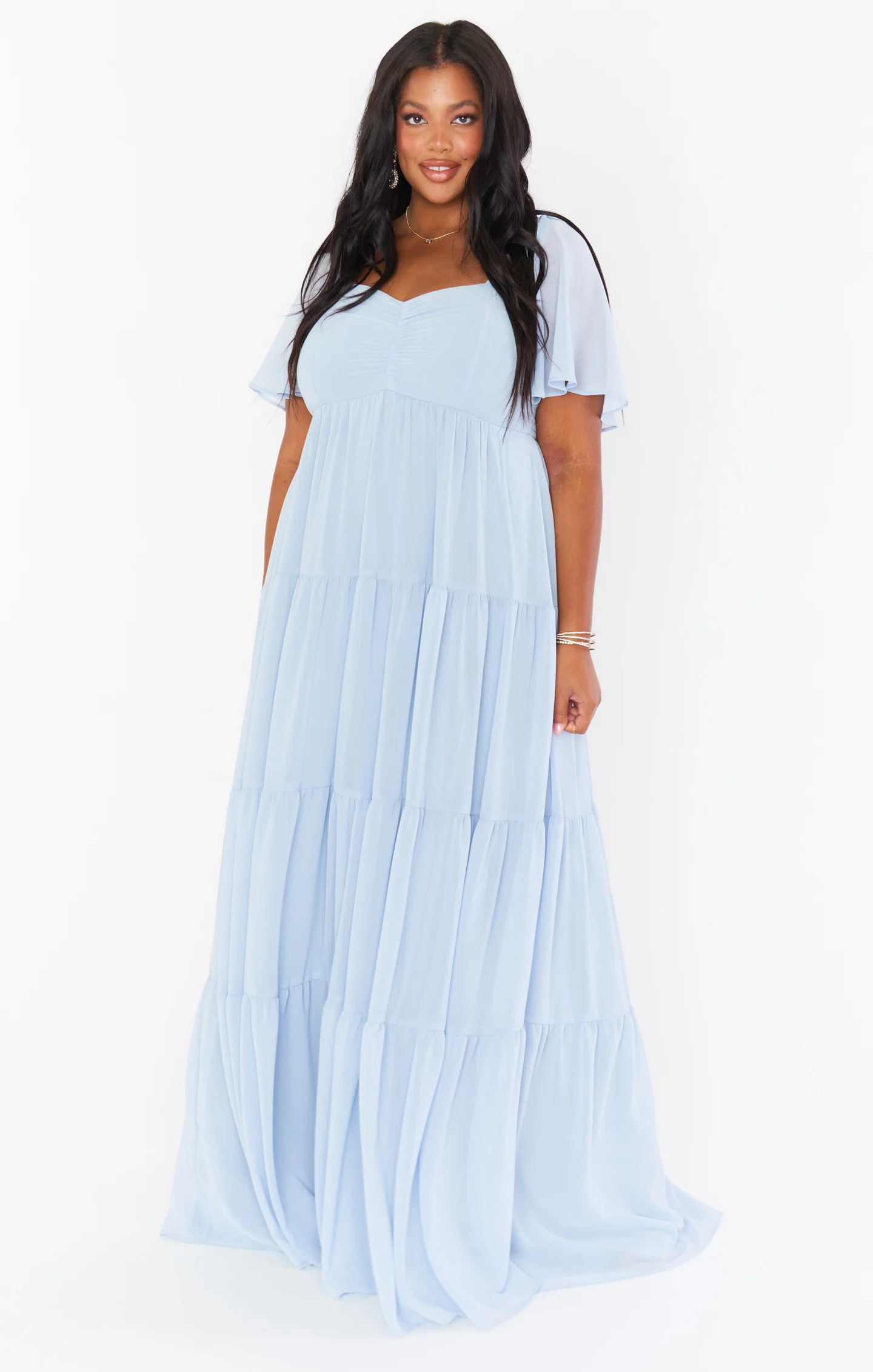 Nicole Maxi Dress ~ Steel Blue Chiffon - Image 8