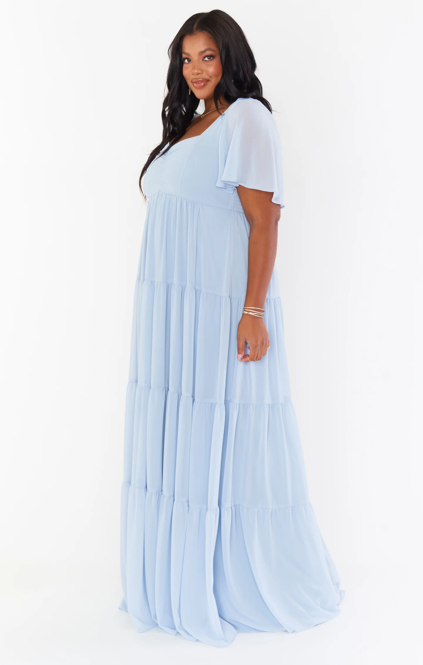 Nicole Maxi Dress ~ Steel Blue Chiffon - Image 9
