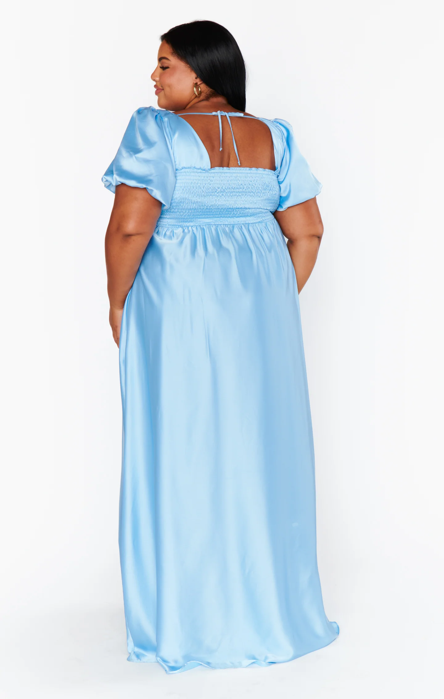 Nora Maxi Dress ~ Baby Blue Luxe Satin - Image 12
