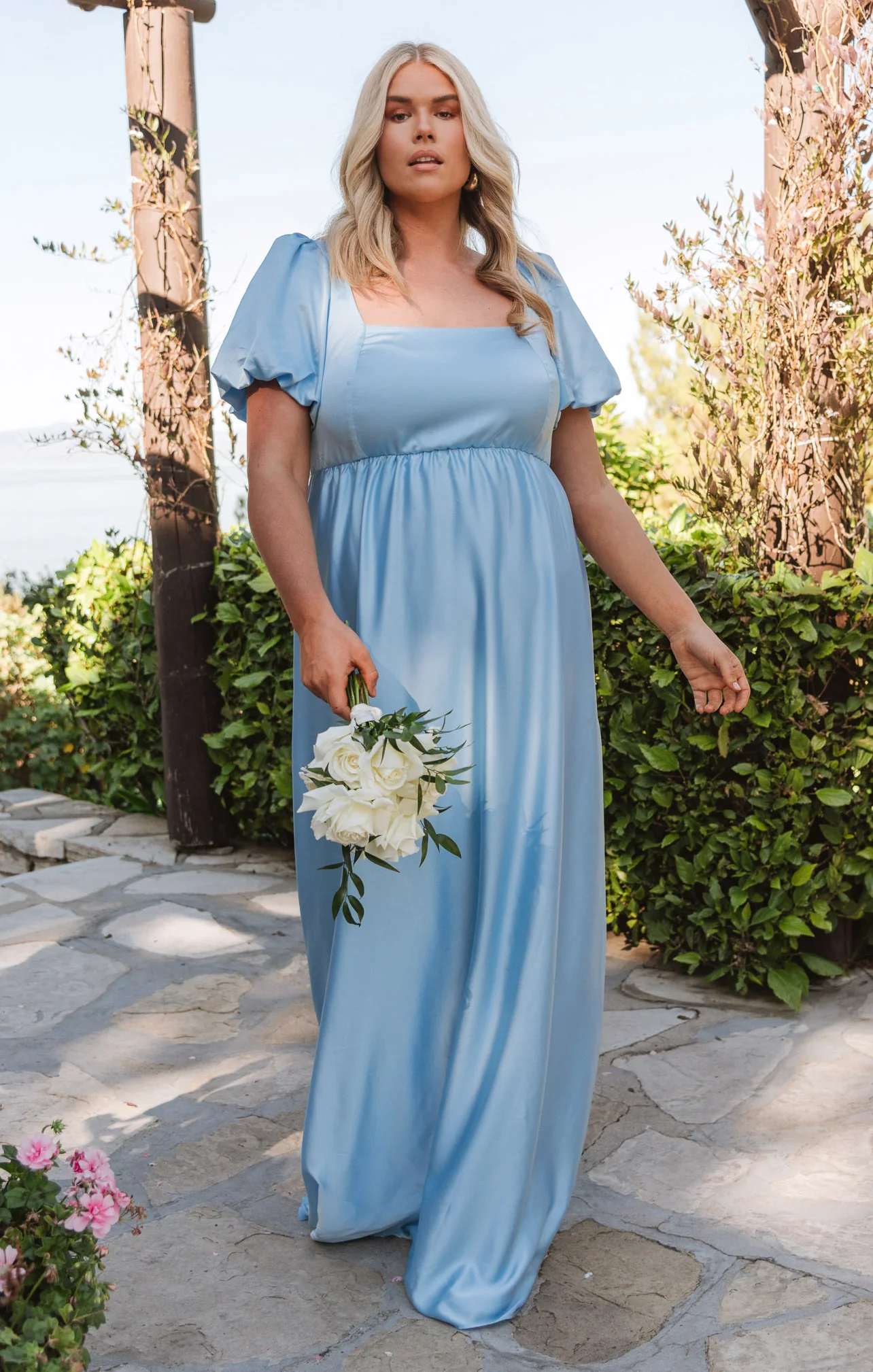 Nora Maxi Dress ~ Baby Blue Luxe Satin - Image 8