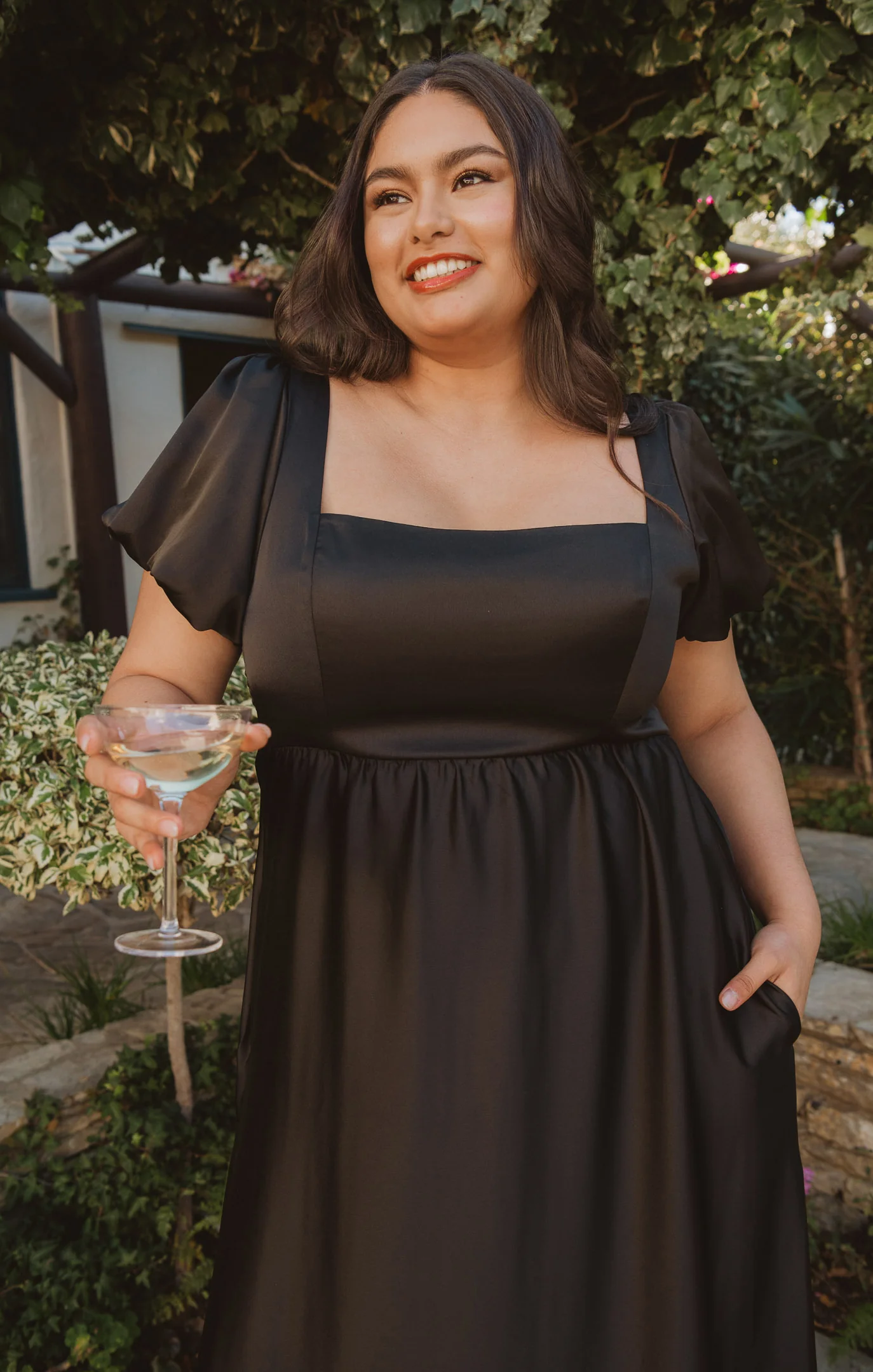 Nora Maxi Dress ~ Black Luxe Satin - Image 14