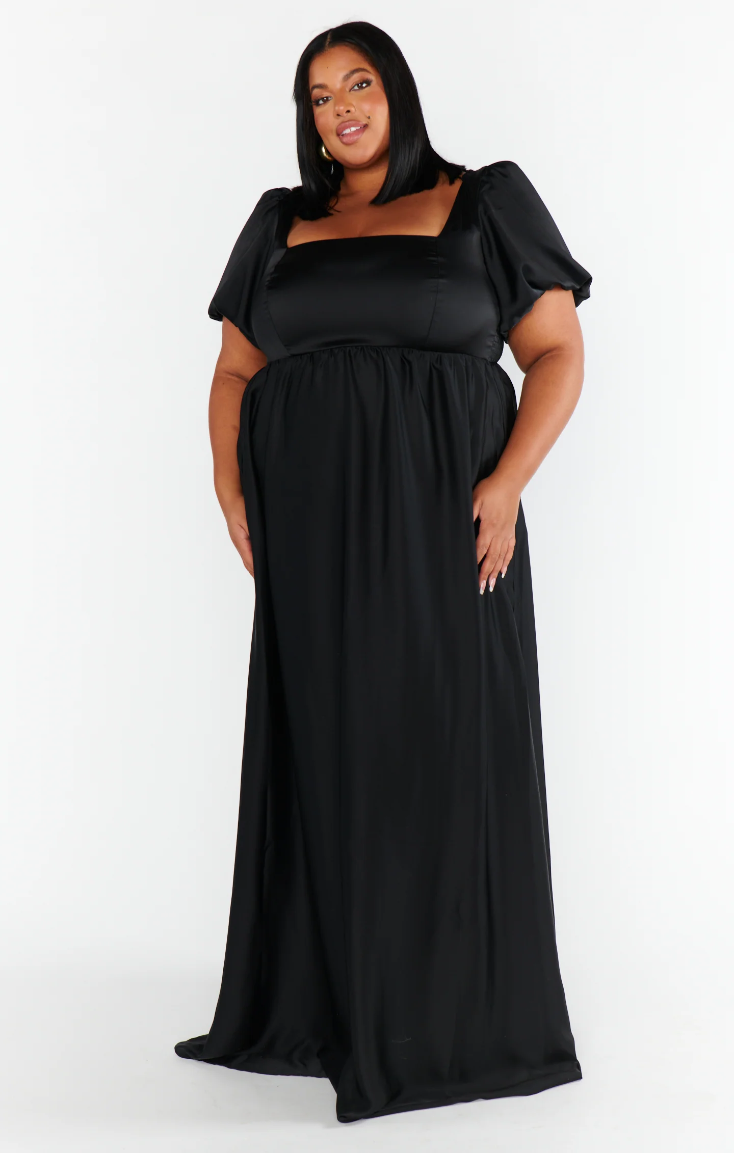 Nora Maxi Dress ~ Black Luxe Satin - Image 5