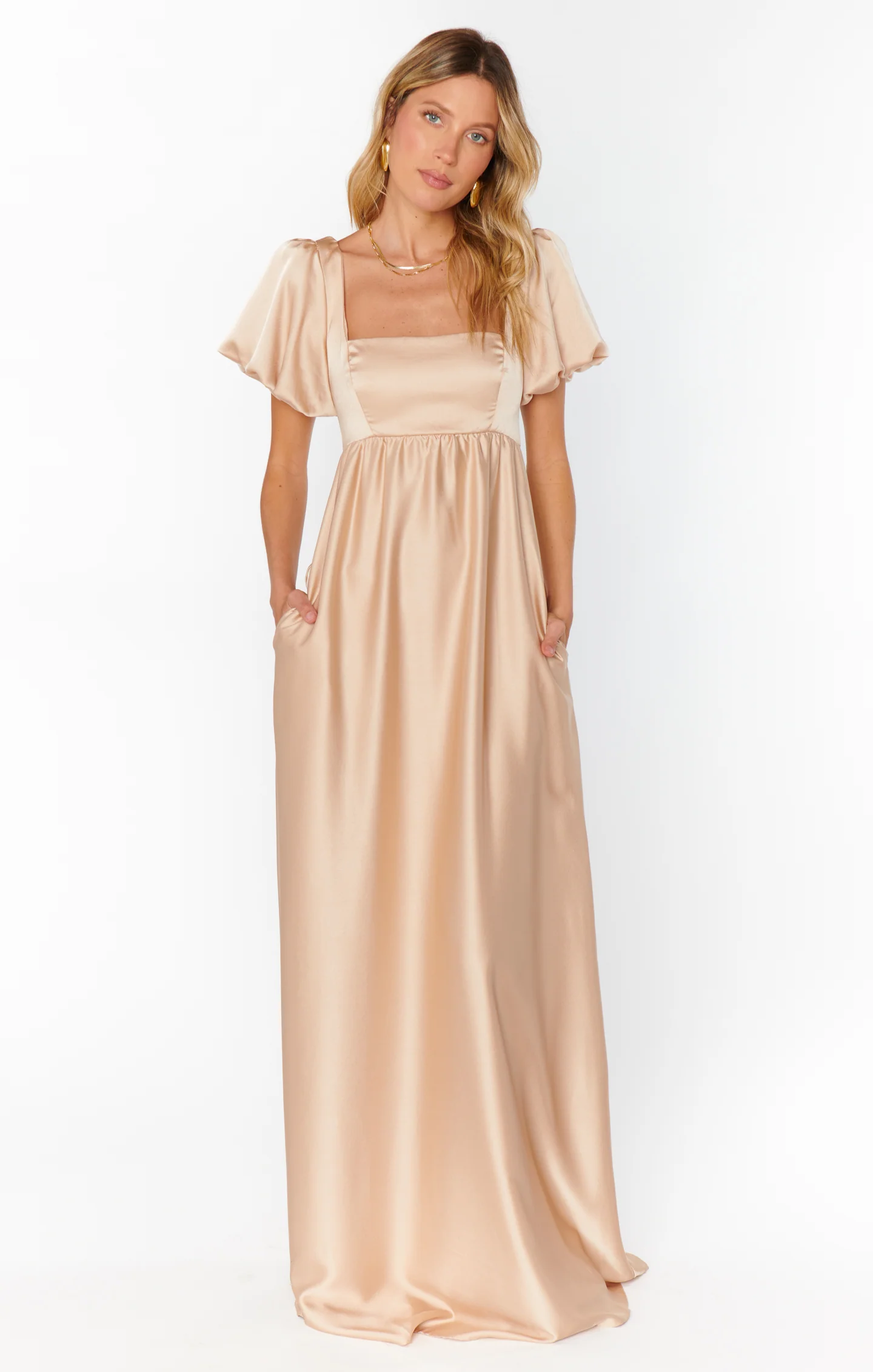 Nora Maxi Dress ~ Champagne Luxe Satin - Image 19