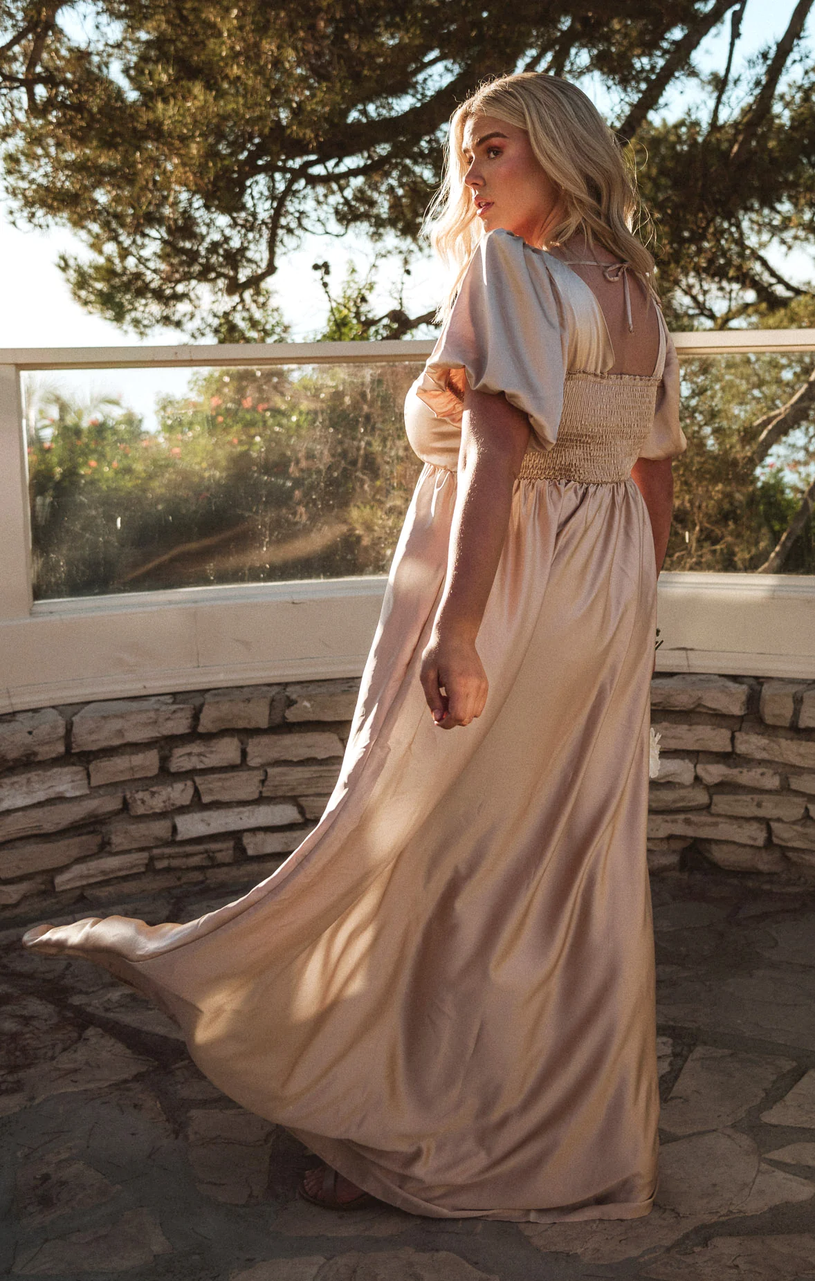Nora Maxi Dress ~ Champagne Luxe Satin - Image 2