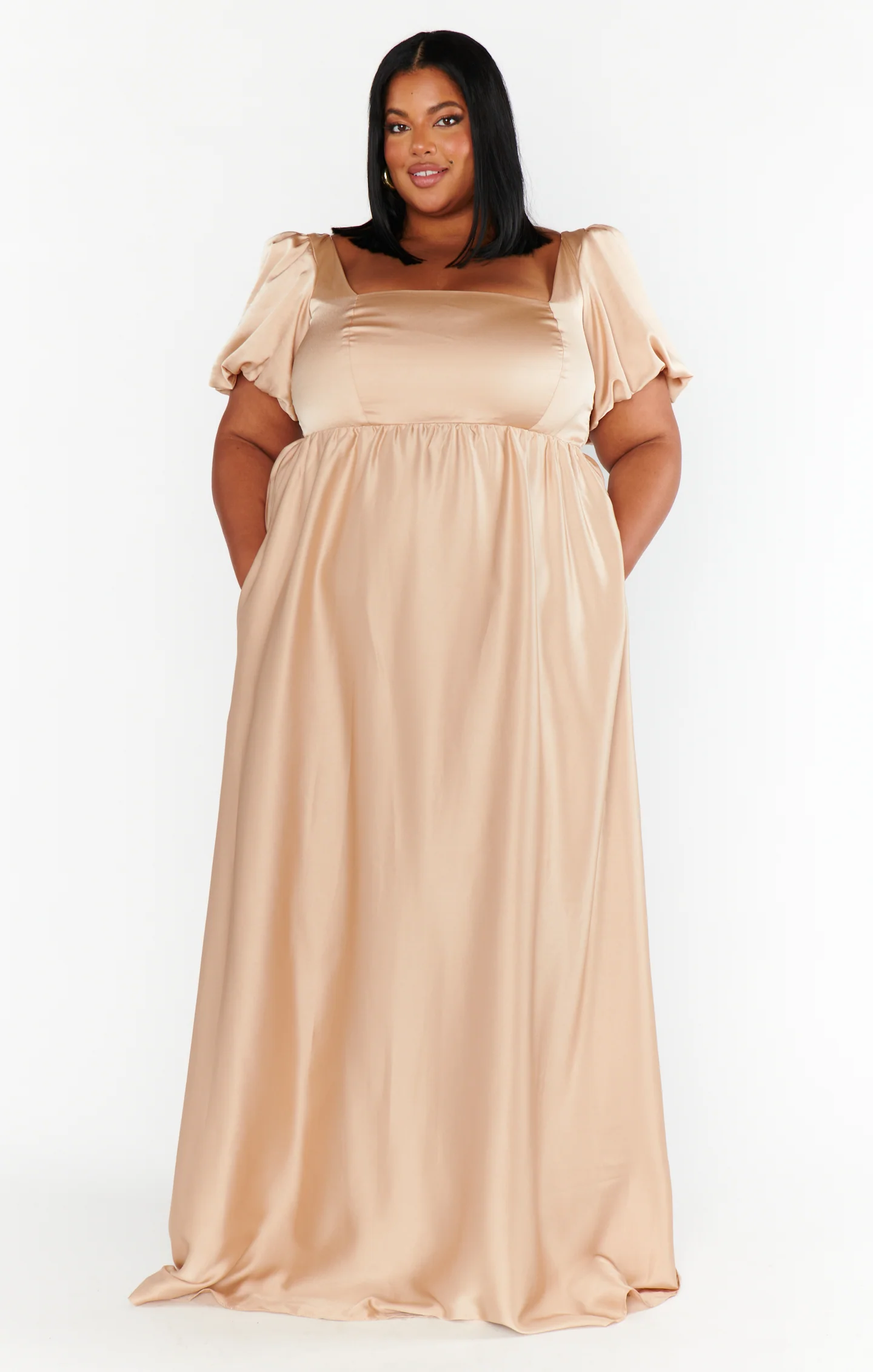 Nora Maxi Dress ~ Champagne Luxe Satin - Image 4