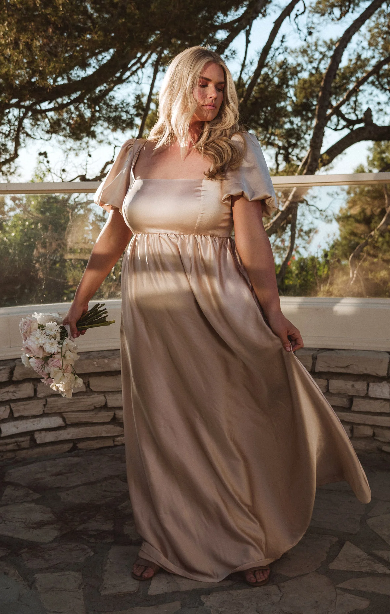 Nora Maxi Dress ~ Champagne Luxe Satin - Image 5
