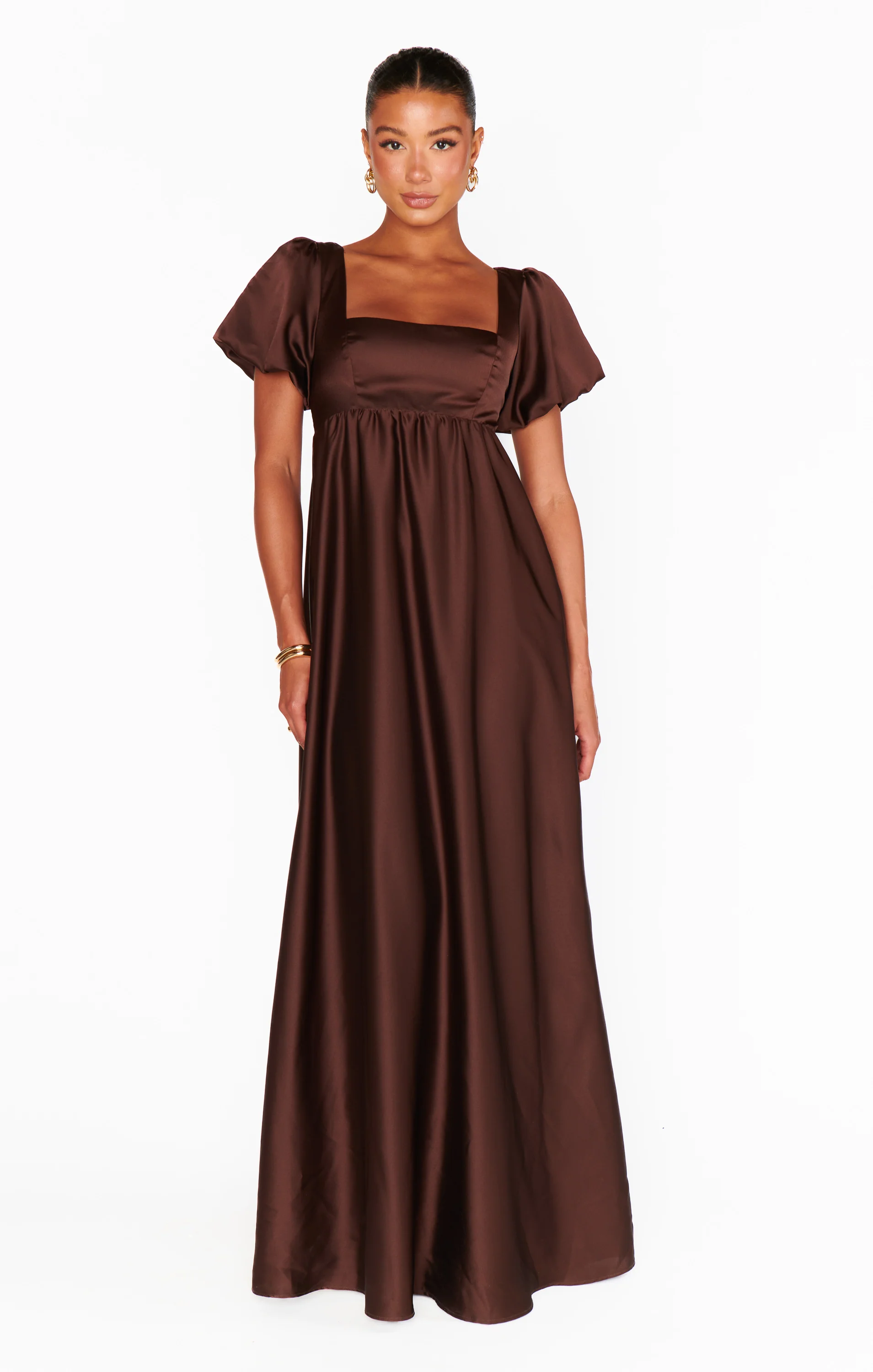 Nora Maxi Dress ~ Chocolate Luxe Satin - Image 5