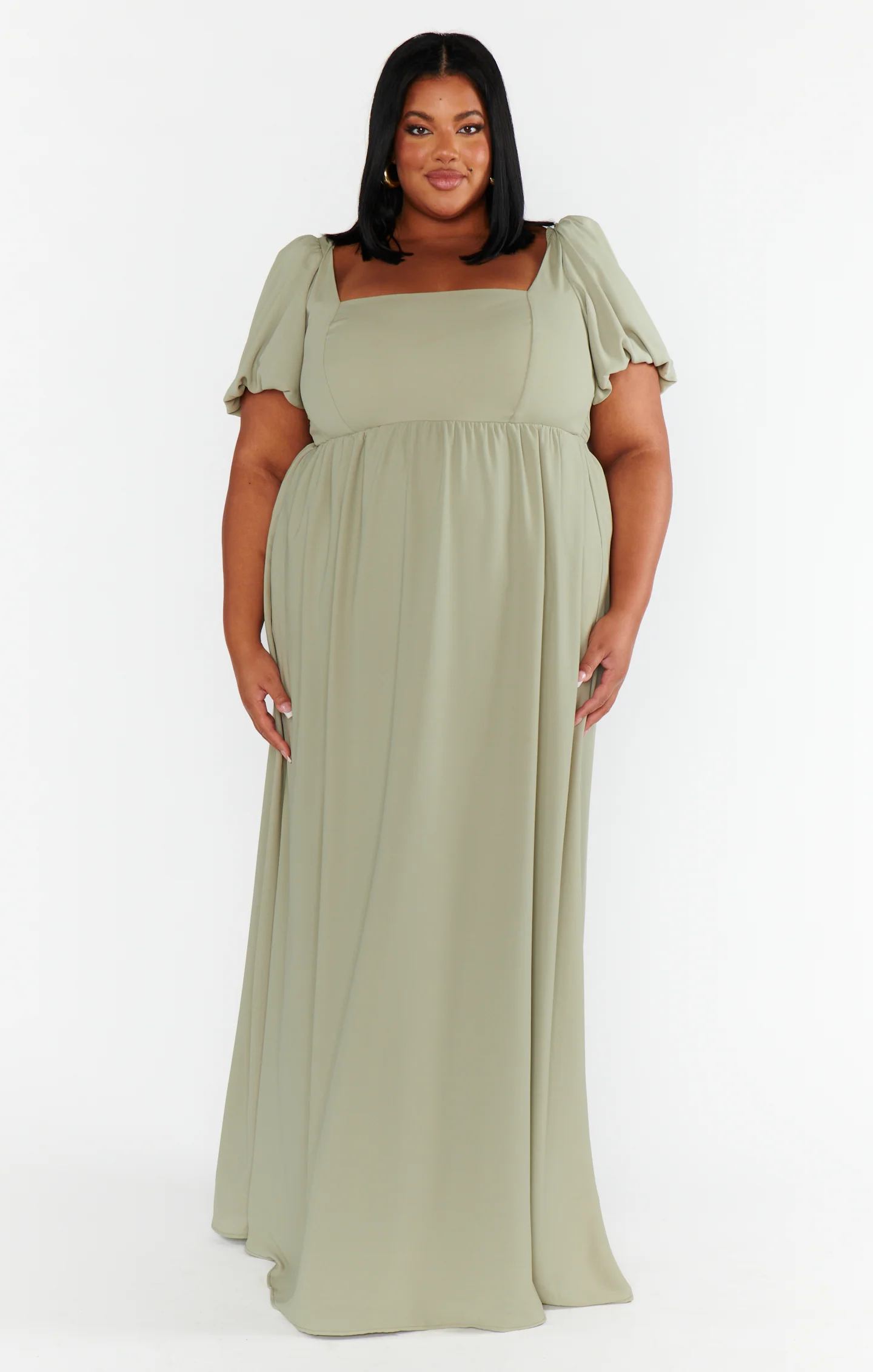 Nora Maxi Dress ~ Moss Green Crisp - Image 10