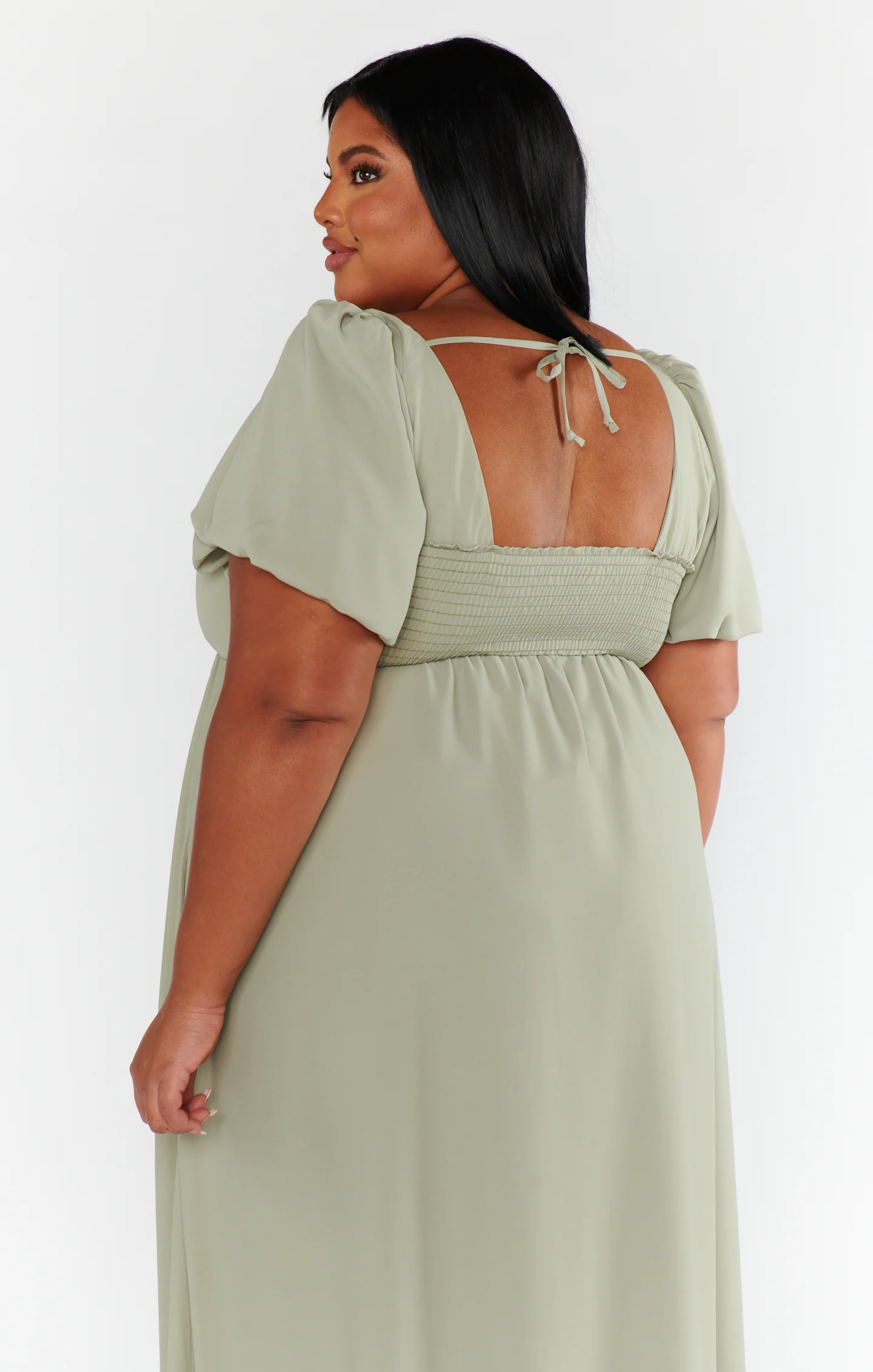 Nora Maxi Dress ~ Moss Green Crisp - Image 13
