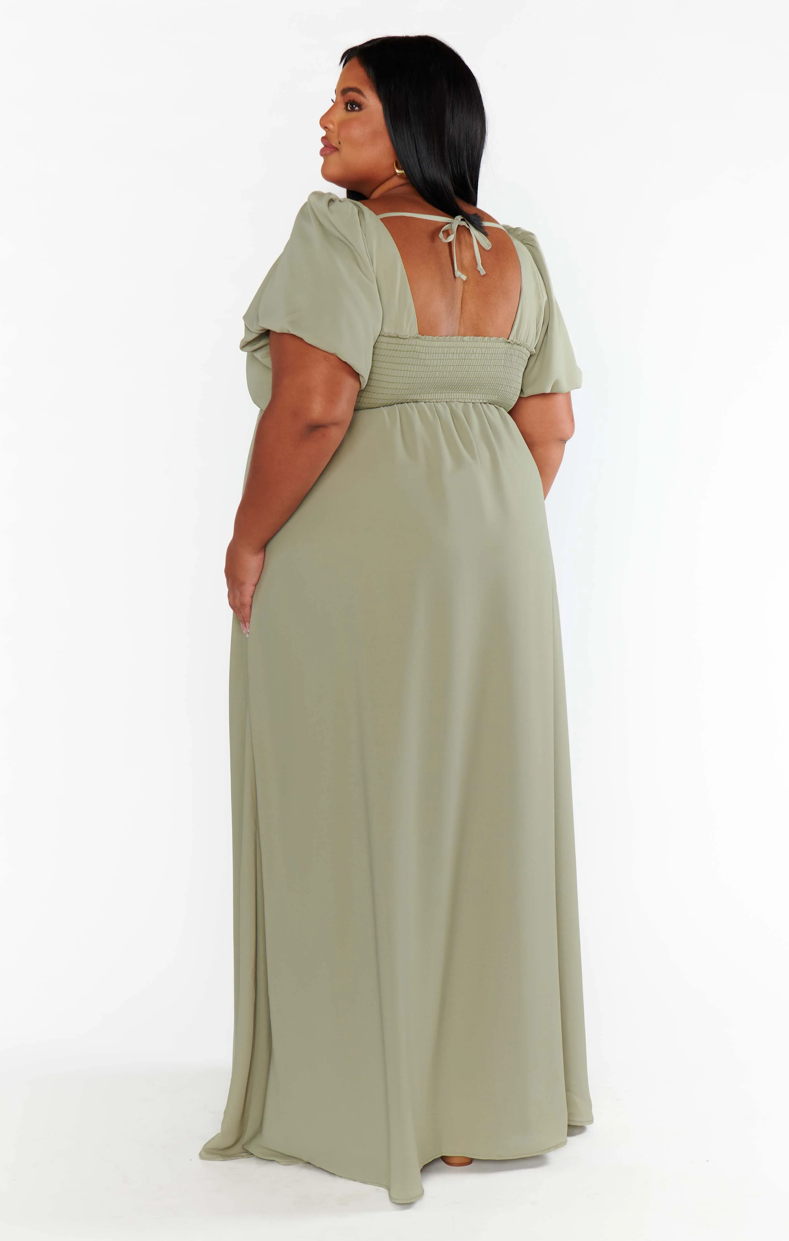 Nora Maxi Dress ~ Moss Green Crisp - Image 2