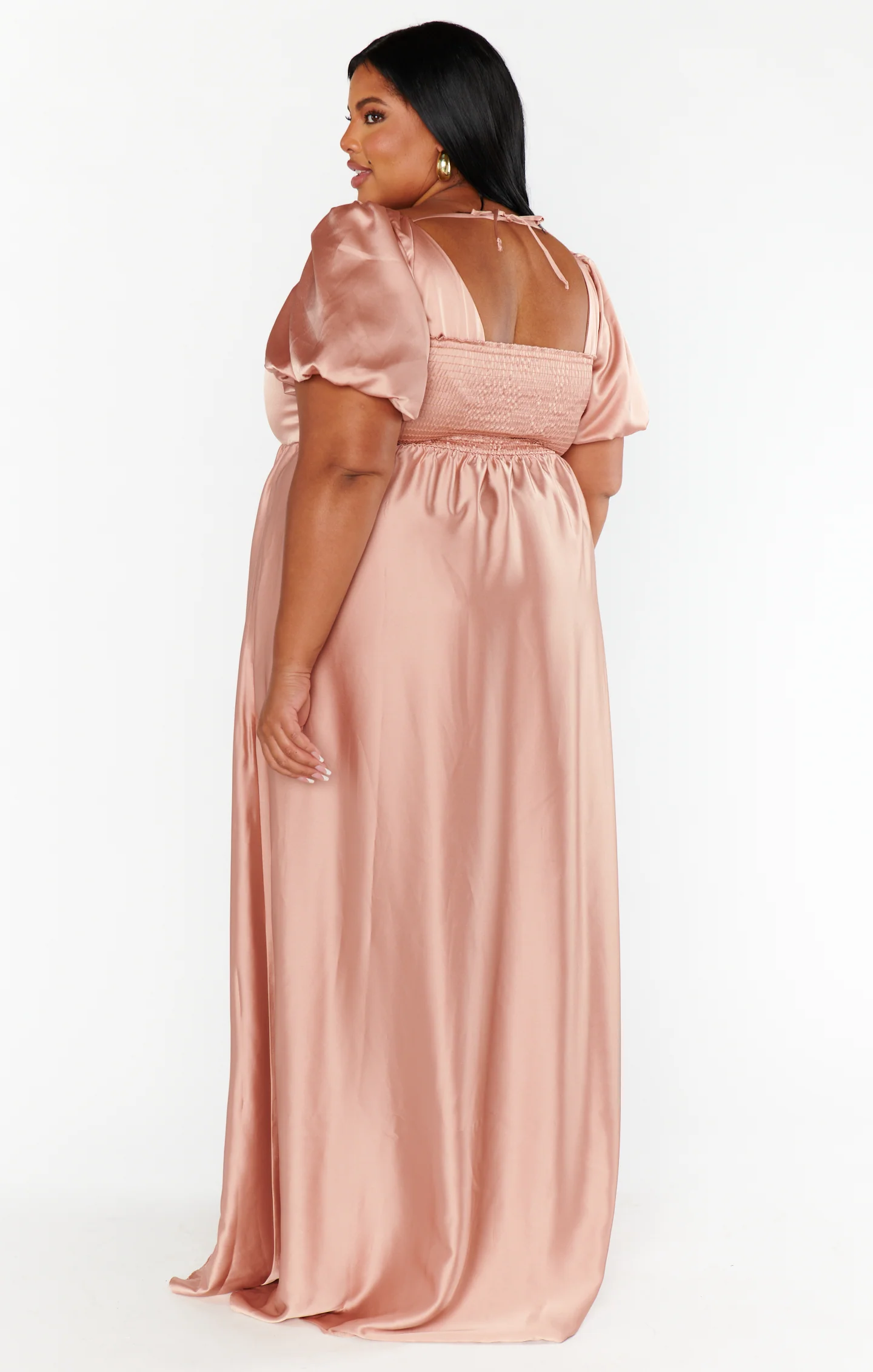 Nora Maxi Dress ~ Rose Gold Luxe Satin - Image 11