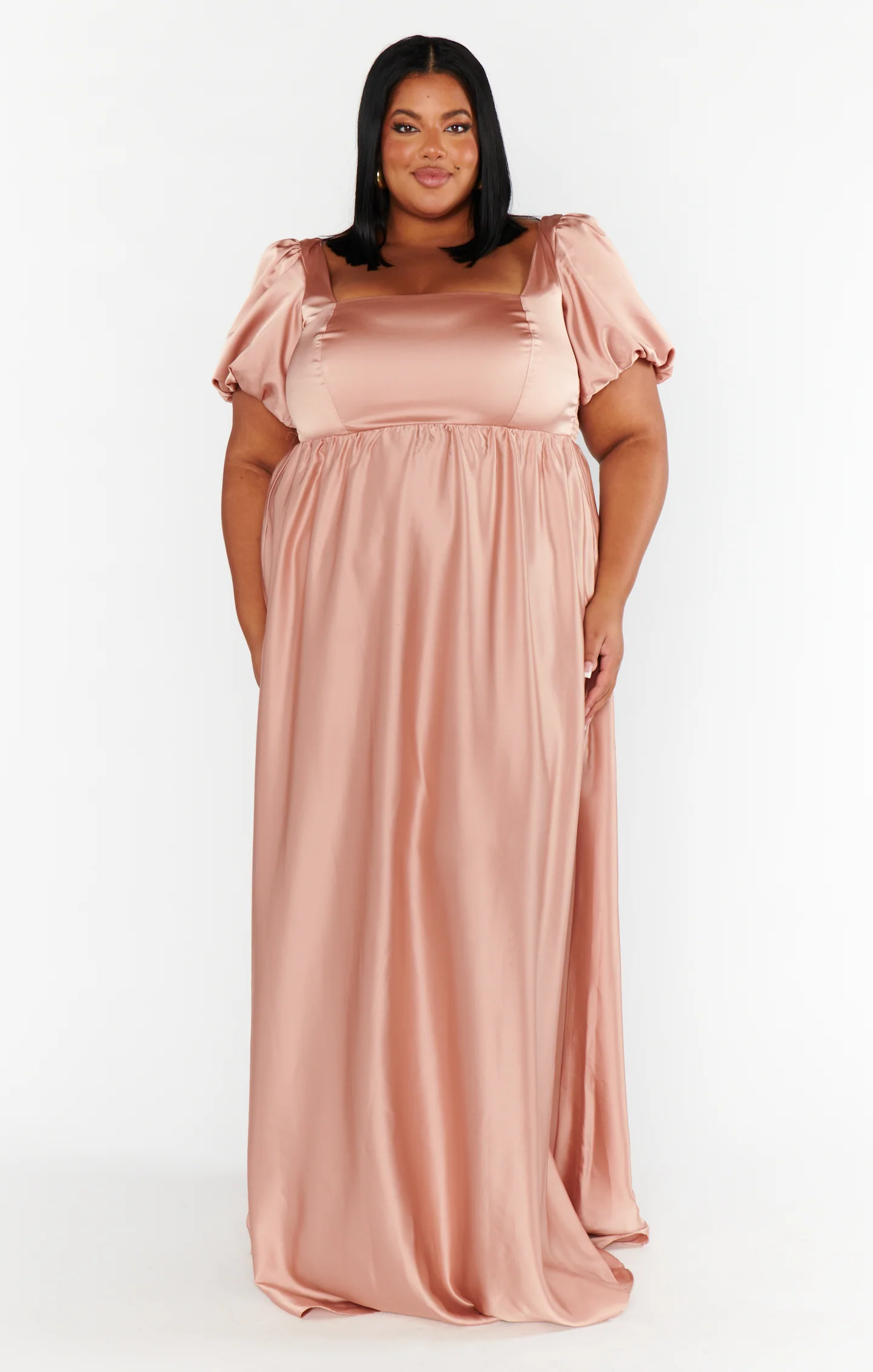 Nora Maxi Dress ~ Rose Gold Luxe Satin - Image 9