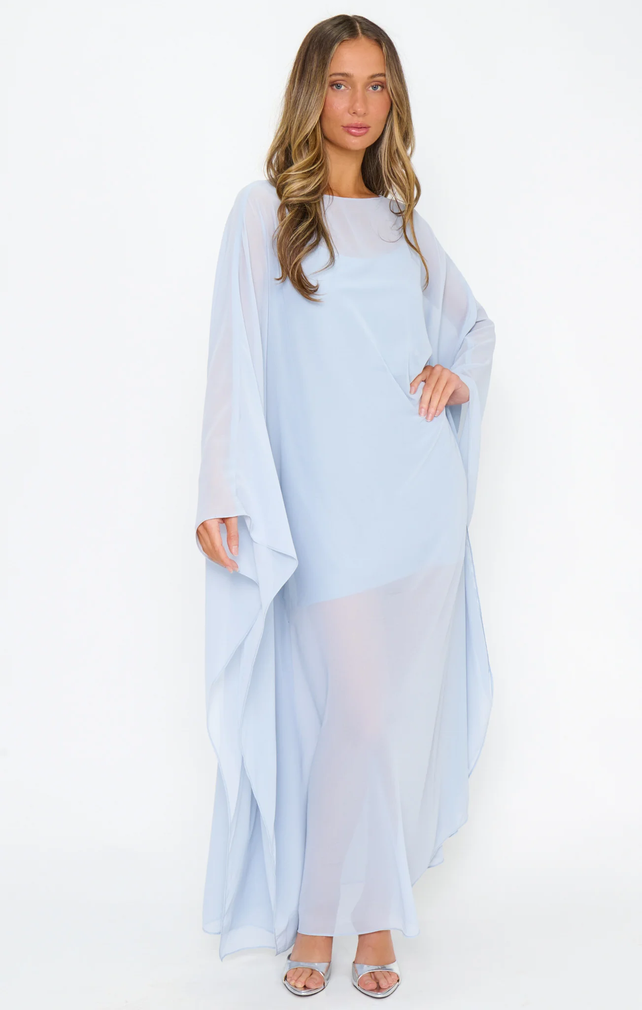 Olsen Maxi Dress ~ Steel Blue Chiffon - Image 2
