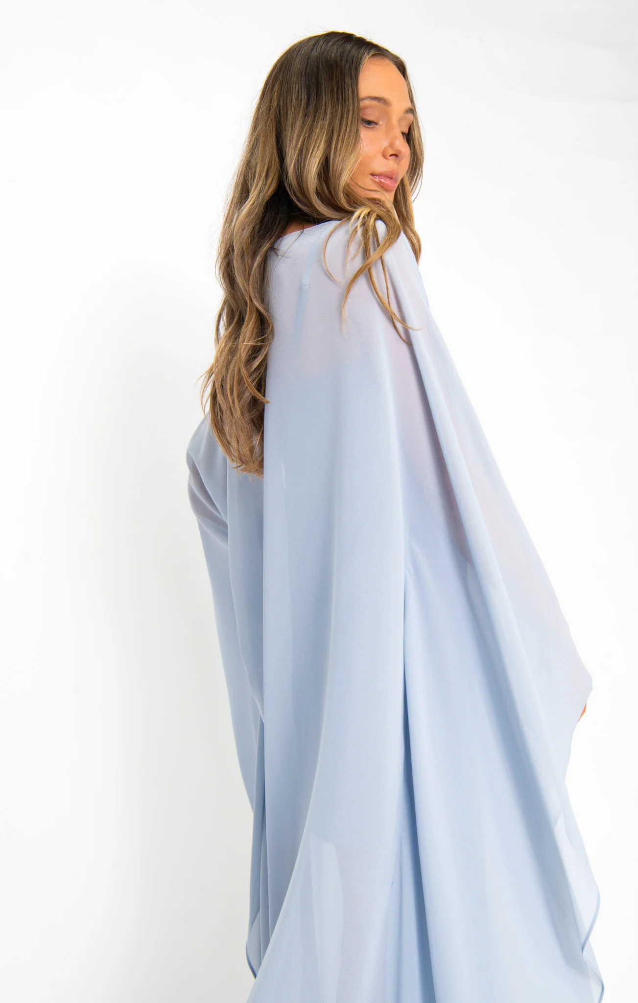 Olsen Maxi Dress ~ Steel Blue Chiffon - Image 3