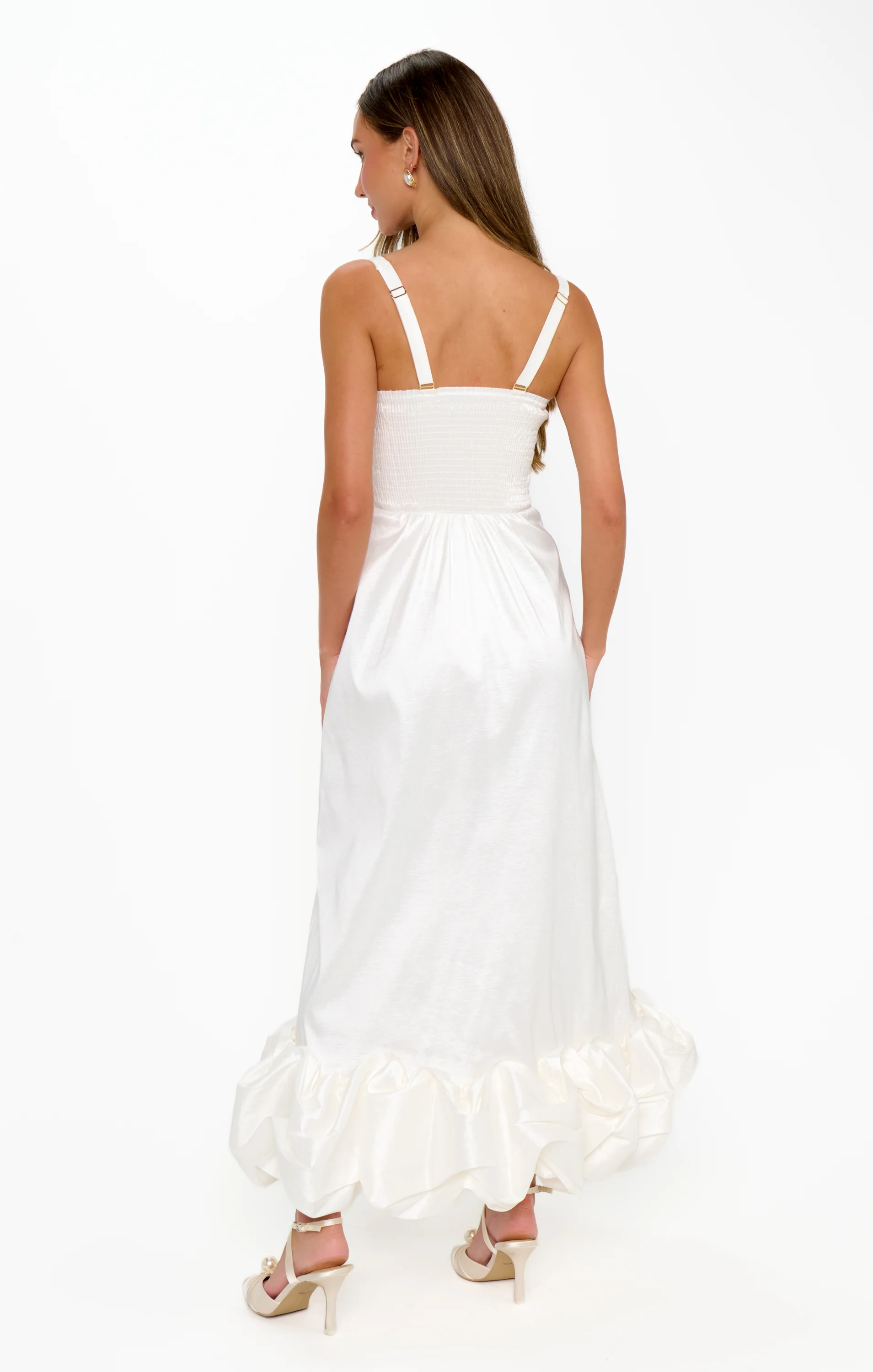 Rebecca Midi Dress ~ White Taffeta - Image 5