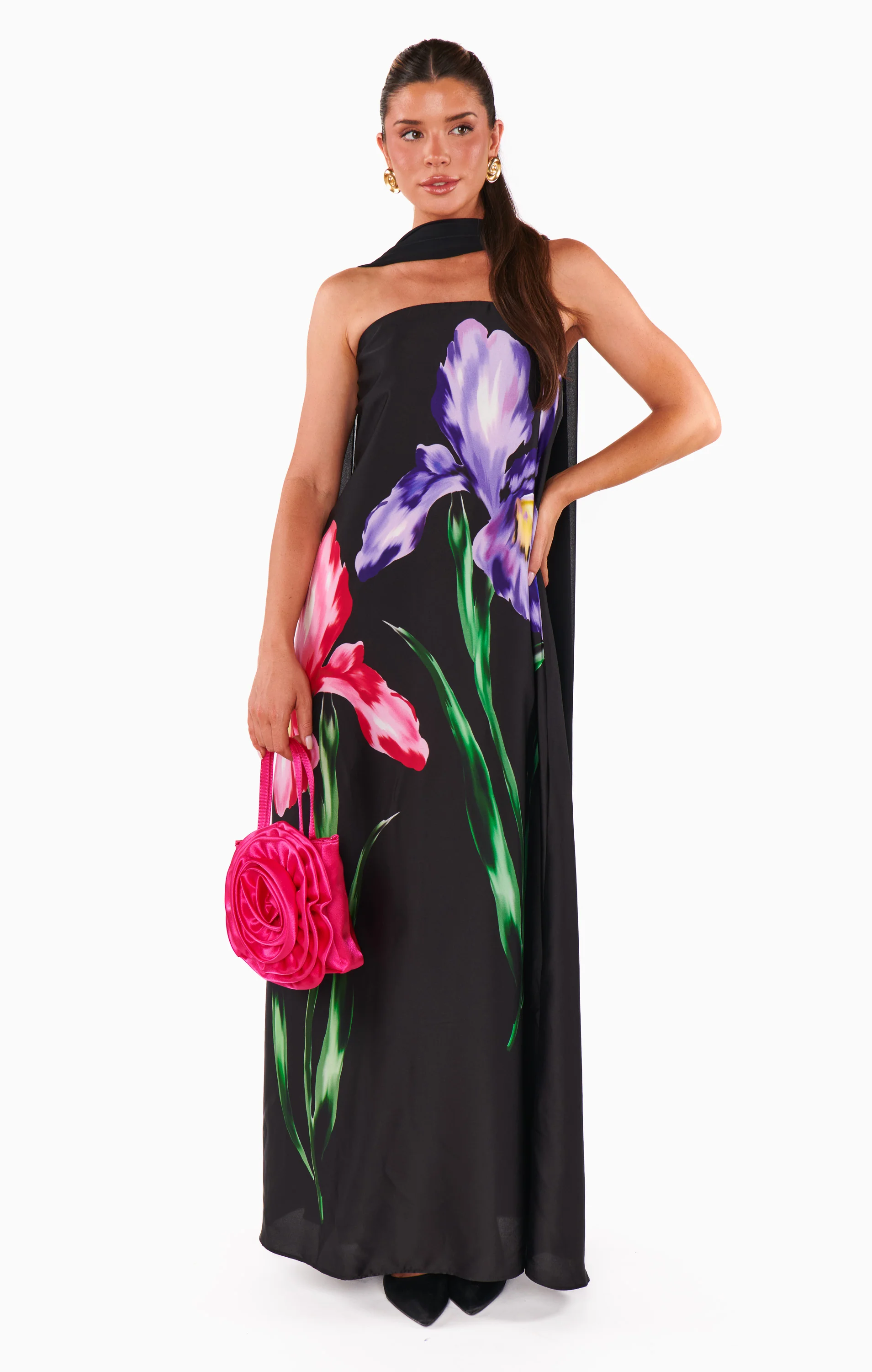 Renee Maxi Dress ~ Wild Iris Luxe Satin - Image 3