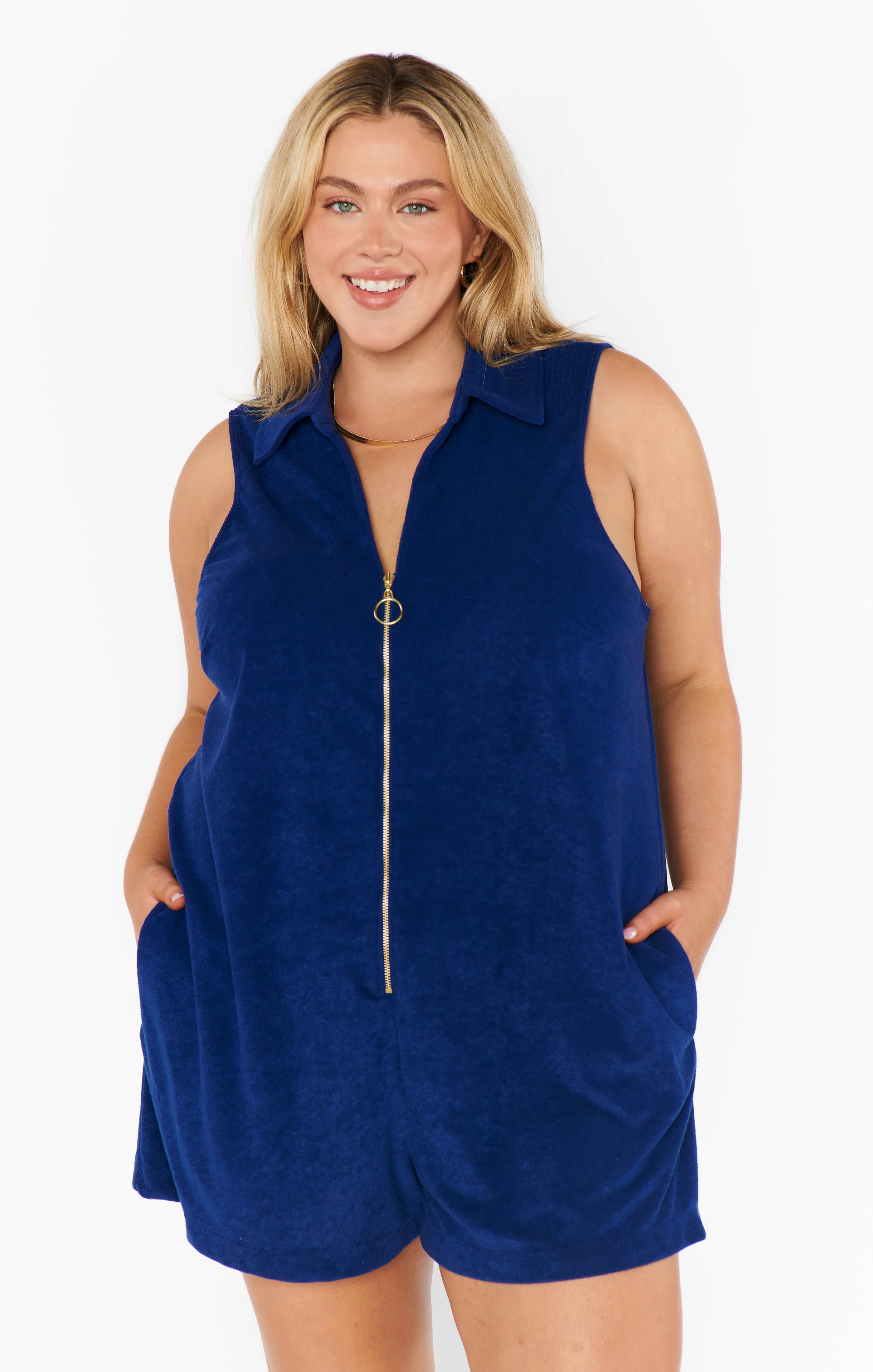 Reno Romper ~ Navy Blue Terry - Image 5
