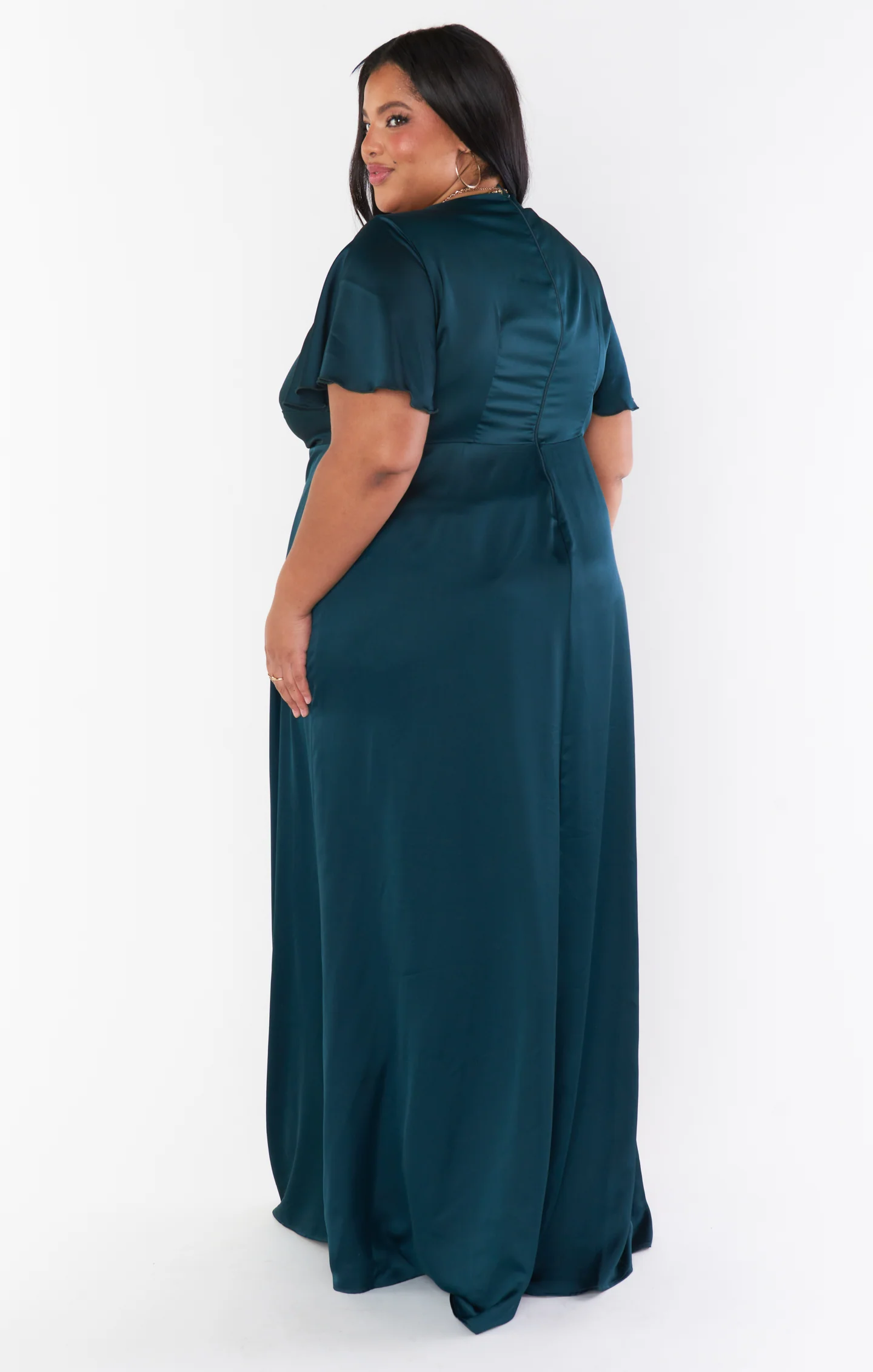 Rome Twist Gown ~ Deep Emerald Luxe Satin - Image 6