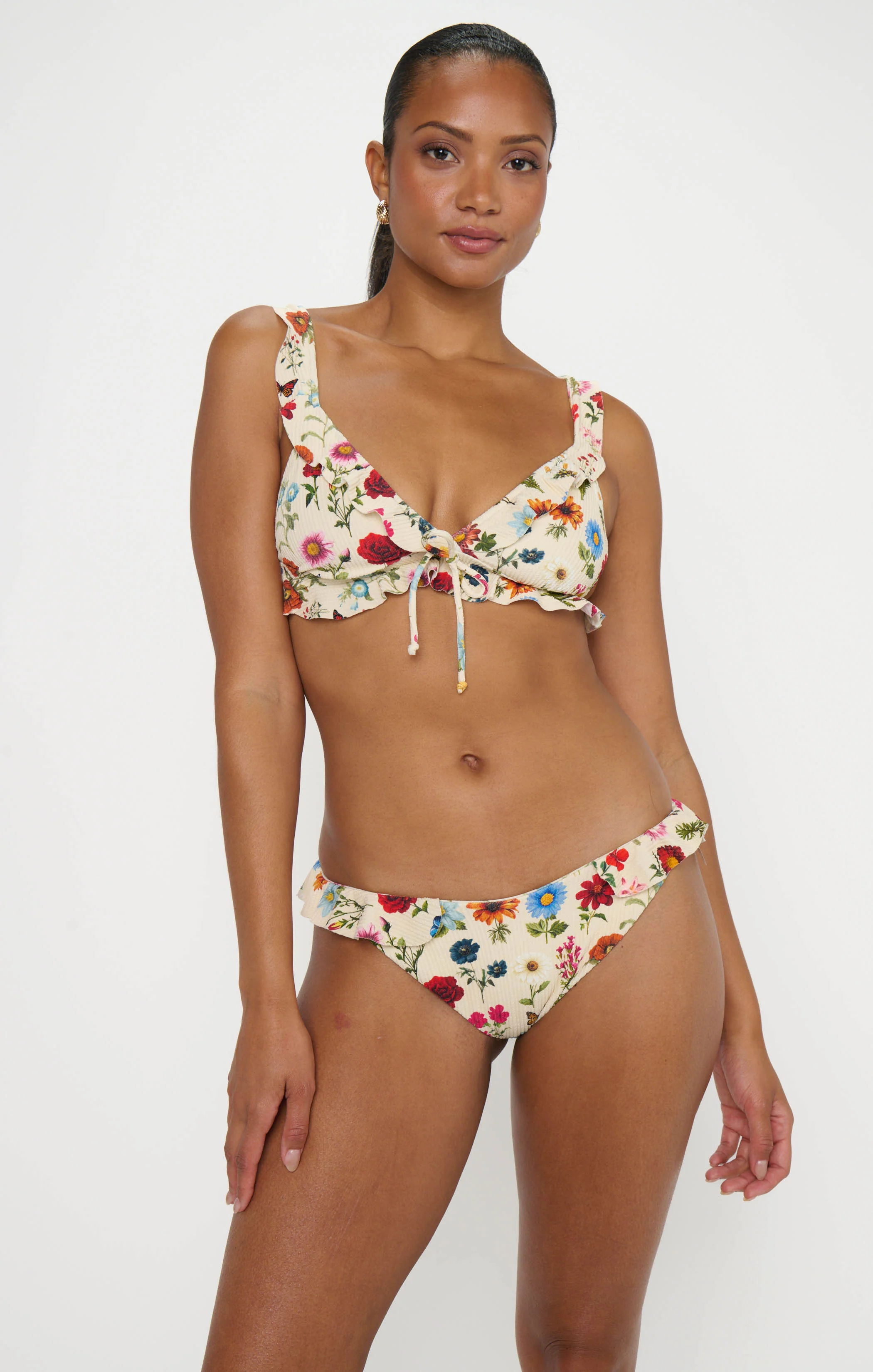 Rosemary Ruffle Bottom ~ French Floral Rib Scrunch - Image 3