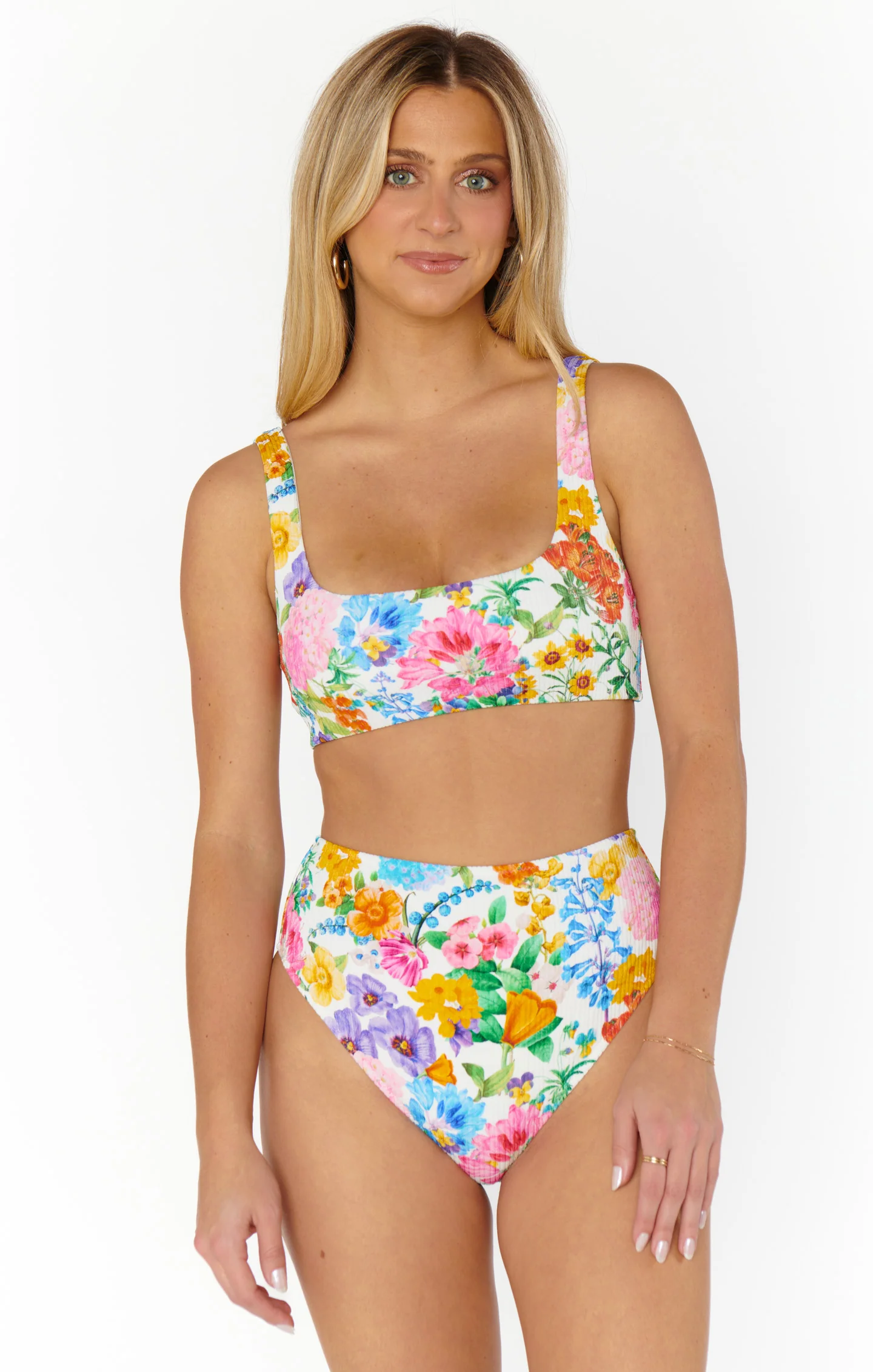 Sail Bottom ~ Ivory Botanical Rib Scrunch - Image 3