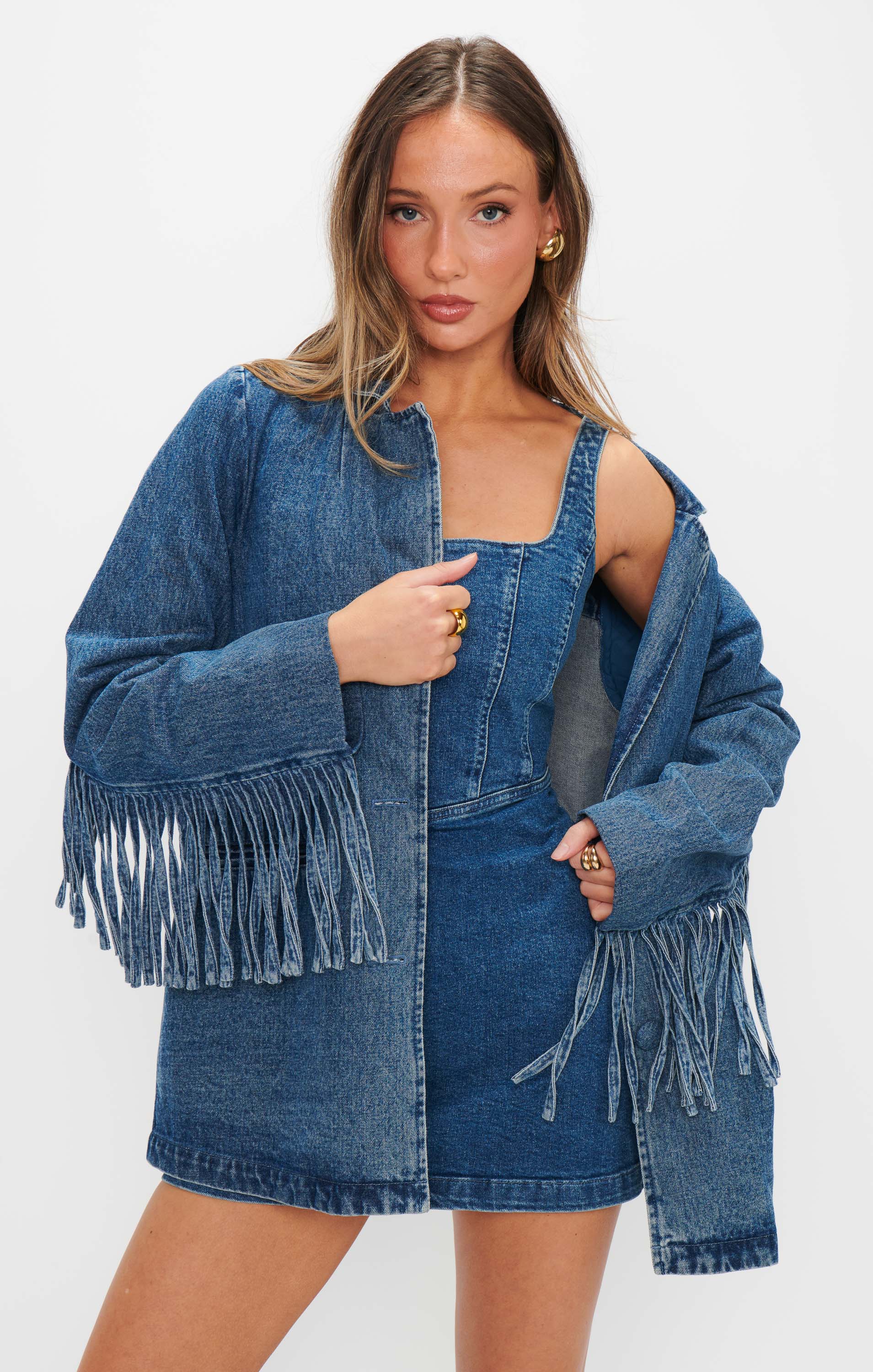 Sierra Fringe Jacket ~ Blue Indigo - Image 2