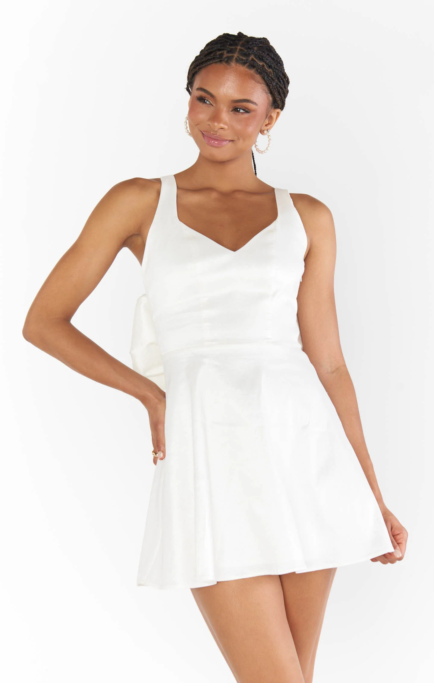 Simone Mini Dress ~ White Taffeta - Image 4