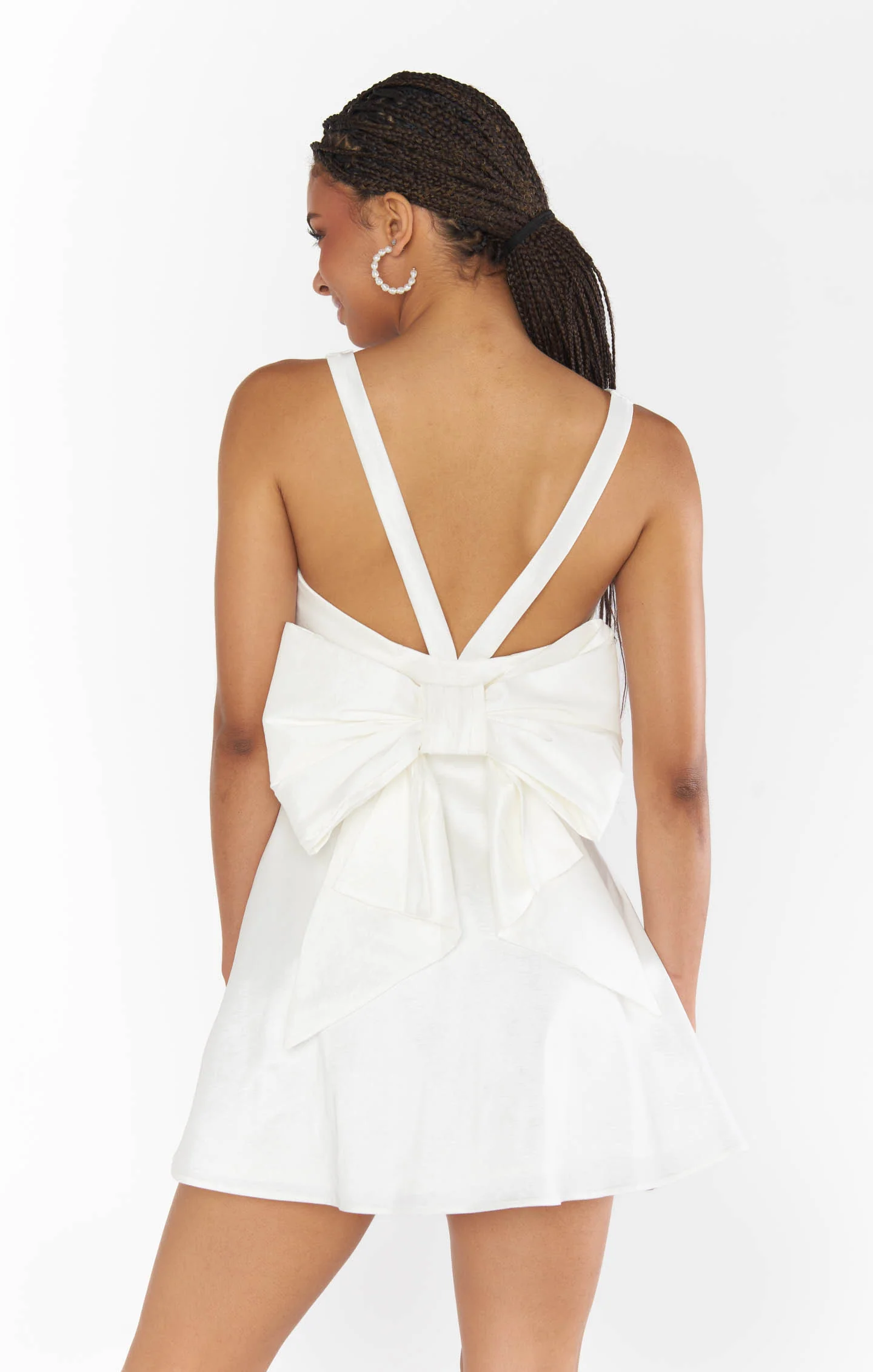 Simone Mini Dress ~ White Taffeta - Image 6