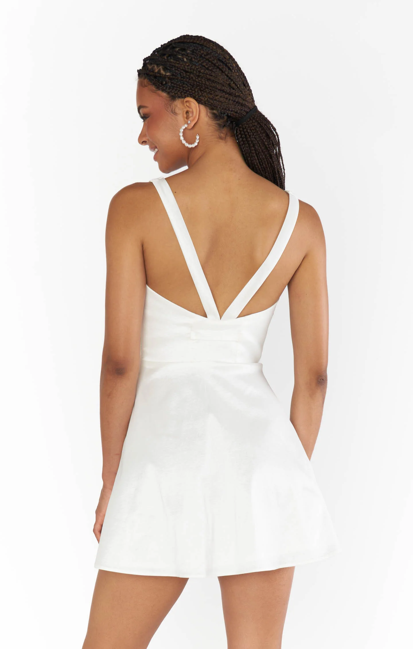 Simone Mini Dress ~ White Taffeta - Image 8