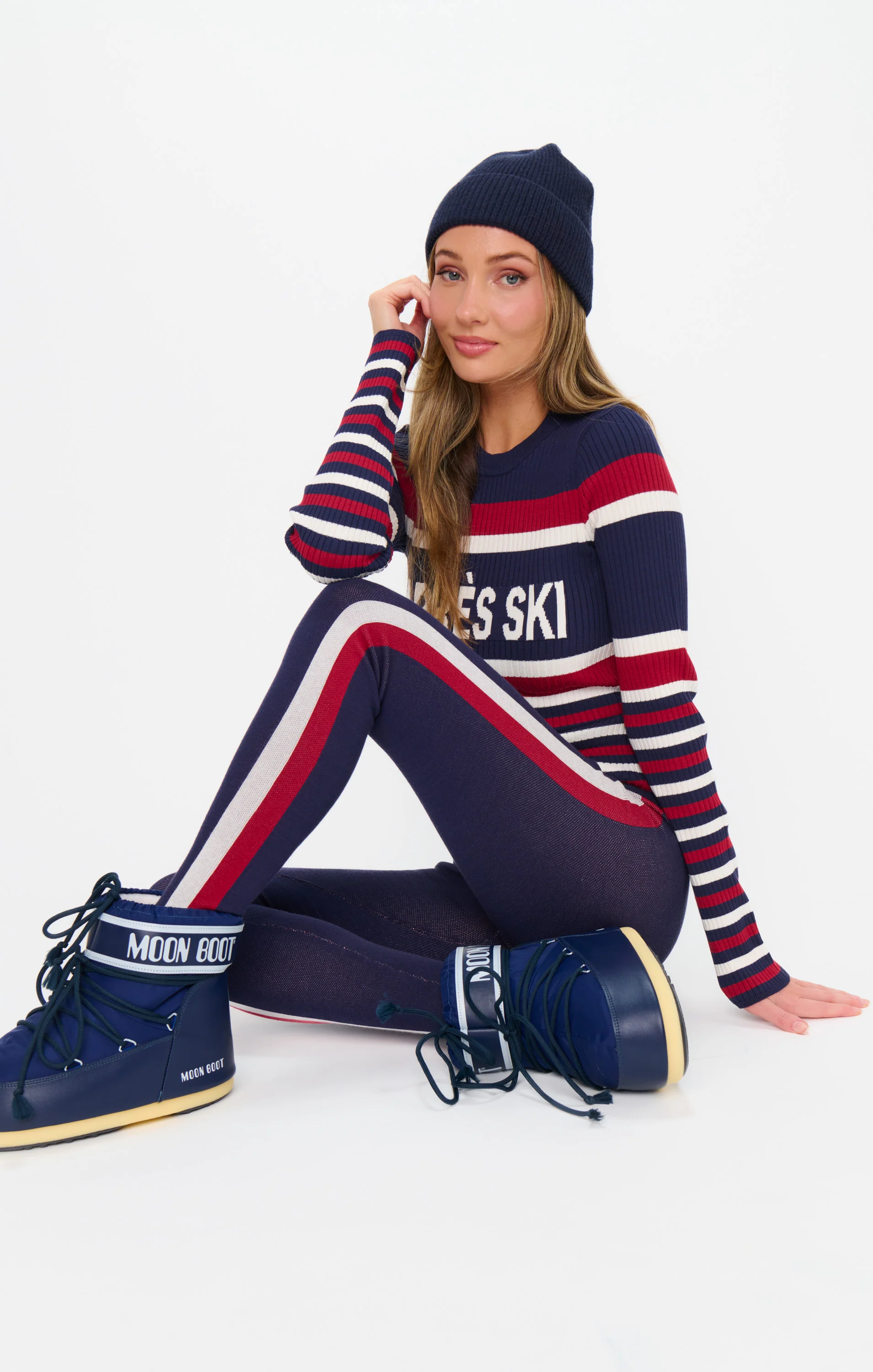 Slopes Sweater ~ Navy Apres Ski Stripe - Image 7
