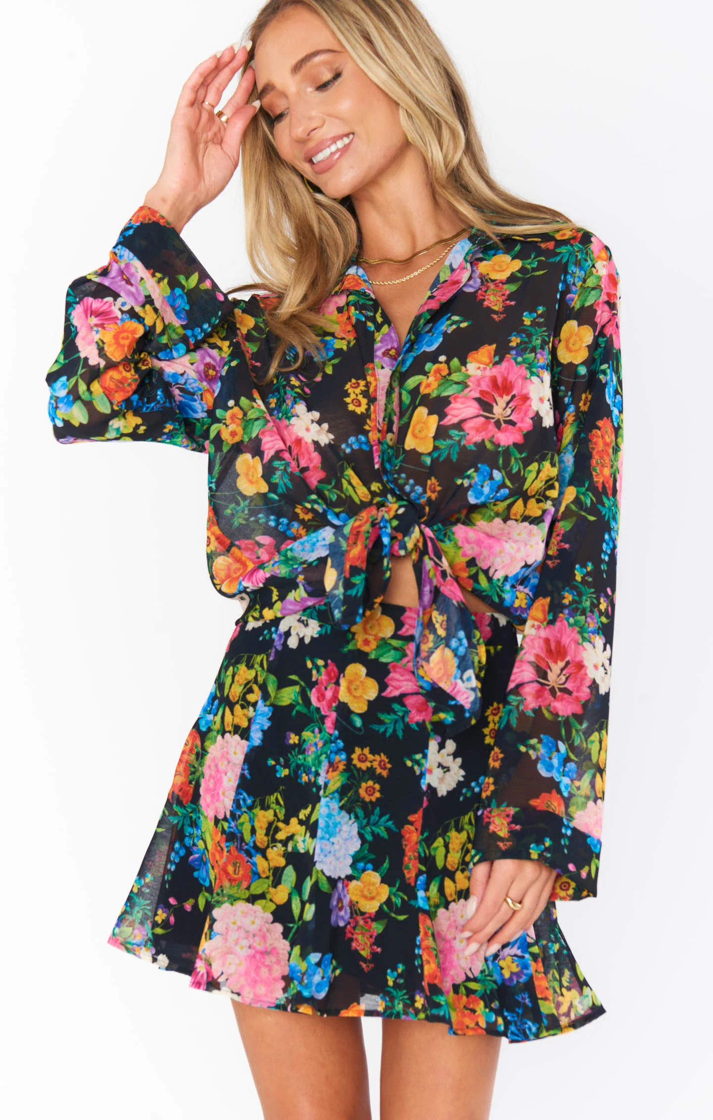 Smith Button Down ~ Midnight Botanical Floral - Image 2