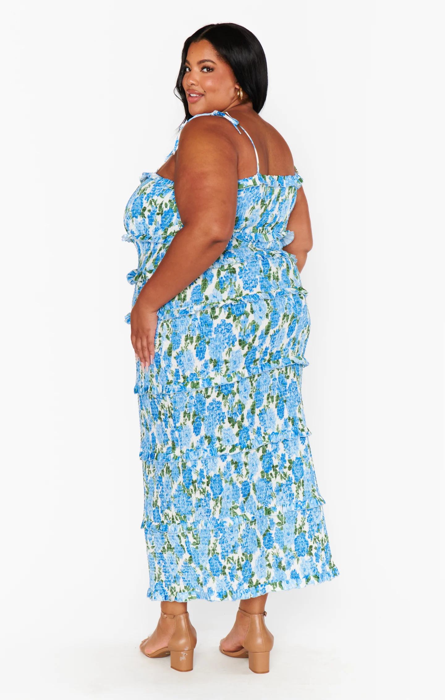 Stella Smocked Dress ~ Cottage Floral Blue - Image 11