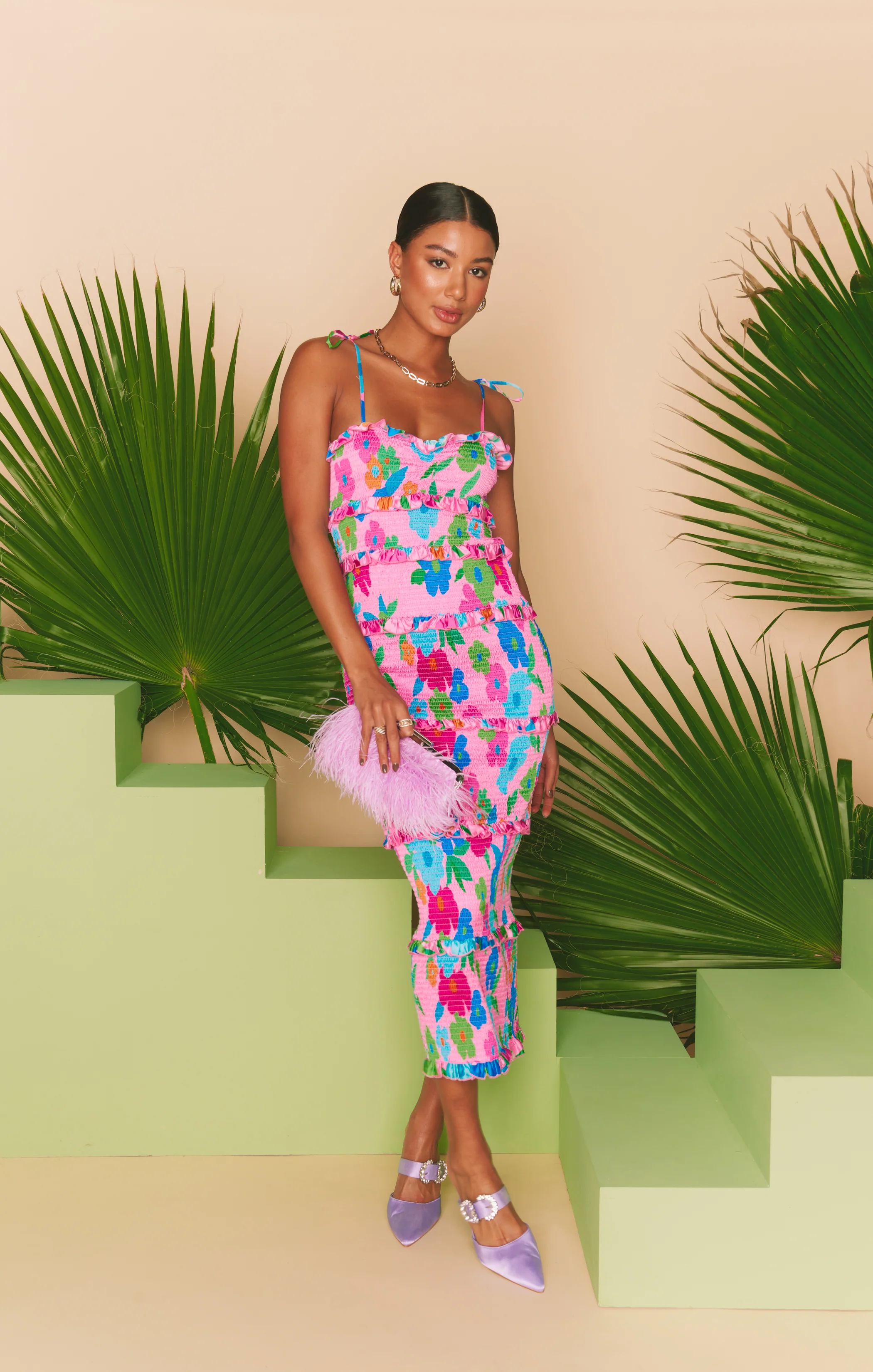 Stella Smocked Dress ~ Pink Piccadilly Floral - Image 11
