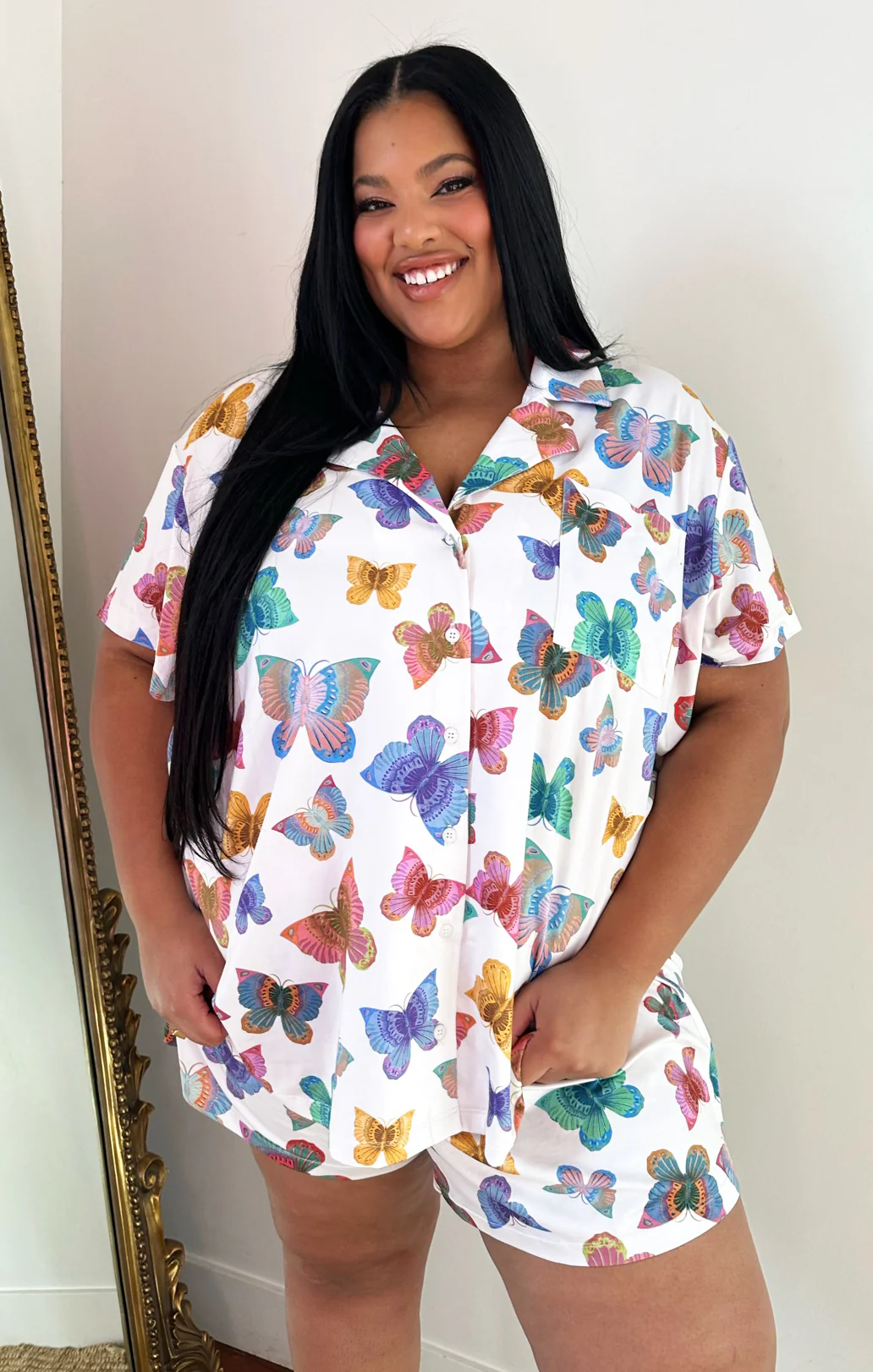 Sunday Morning PJ Set ~ Rainbow Butterflies Knit - Image 12
