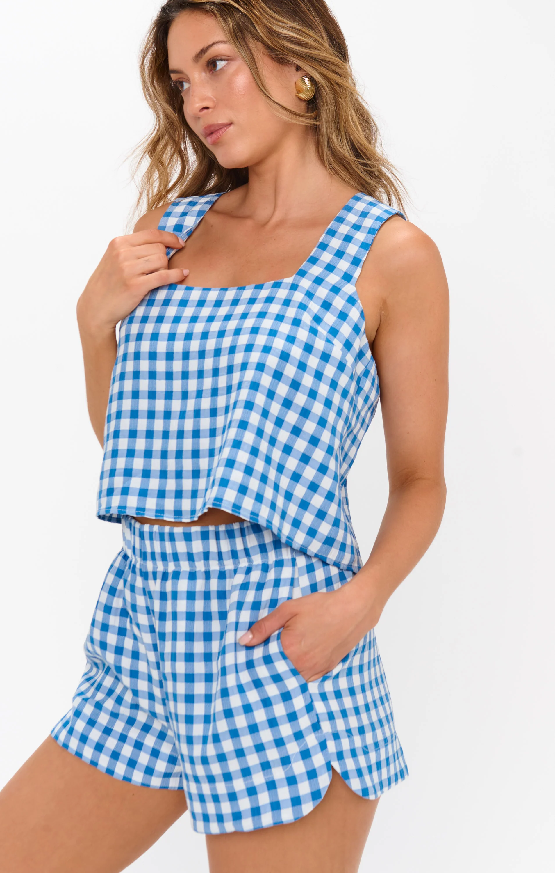 Tara Crop Top ~ Blue Bounty Gingham - Image 5